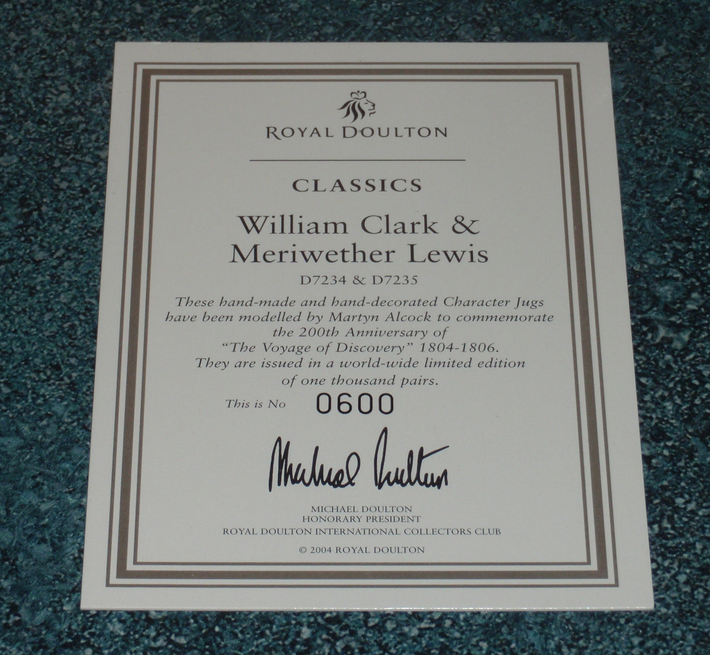 Royal Doulton Character Jugs LEWIS & CLARK Limited Edition Collectibles With Original Boxes D7235 And D7234