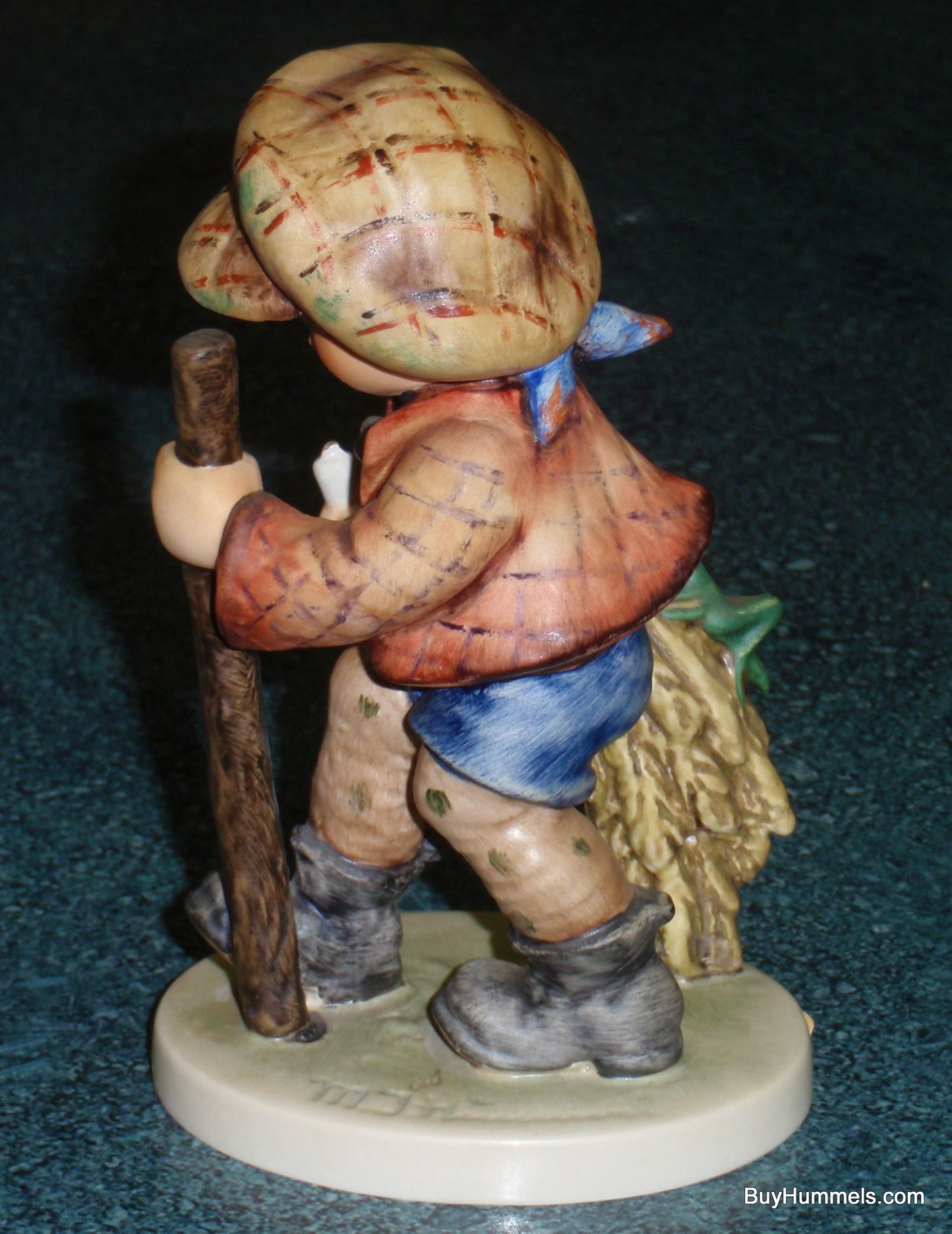 Goebel Hummel Figurine #386 "On Secret Path" - Boy On Hike With Grasshopper!