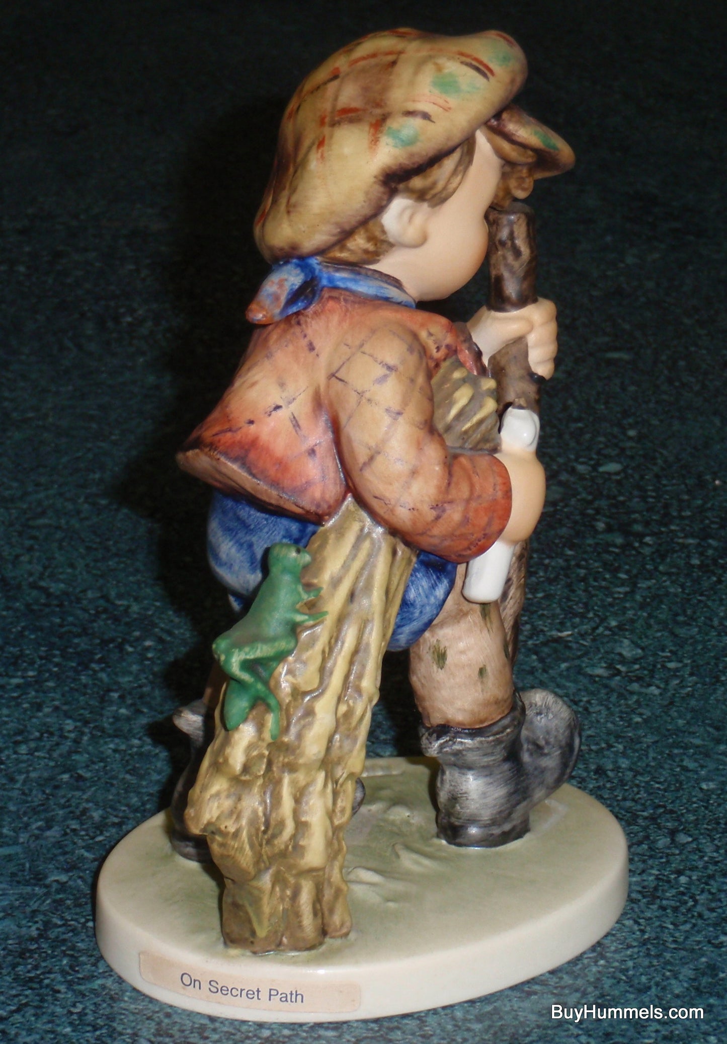 Goebel Hummel Figurine #386 "On Secret Path" - Boy On Hike With Grasshopper!