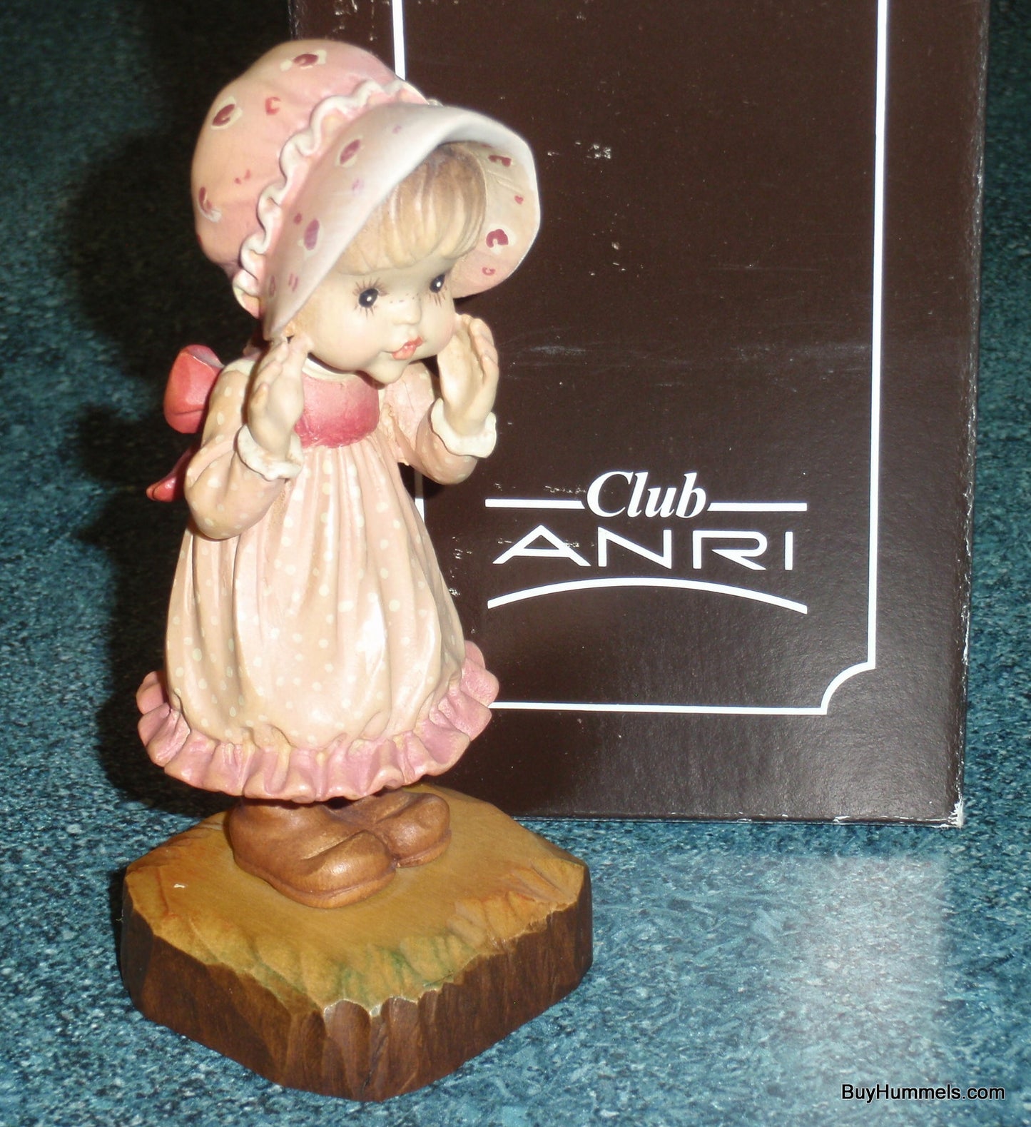 ANRI Woodcarvings Sarah Kay “I’ve Got a Secret” 5" Figurine With Original Box!