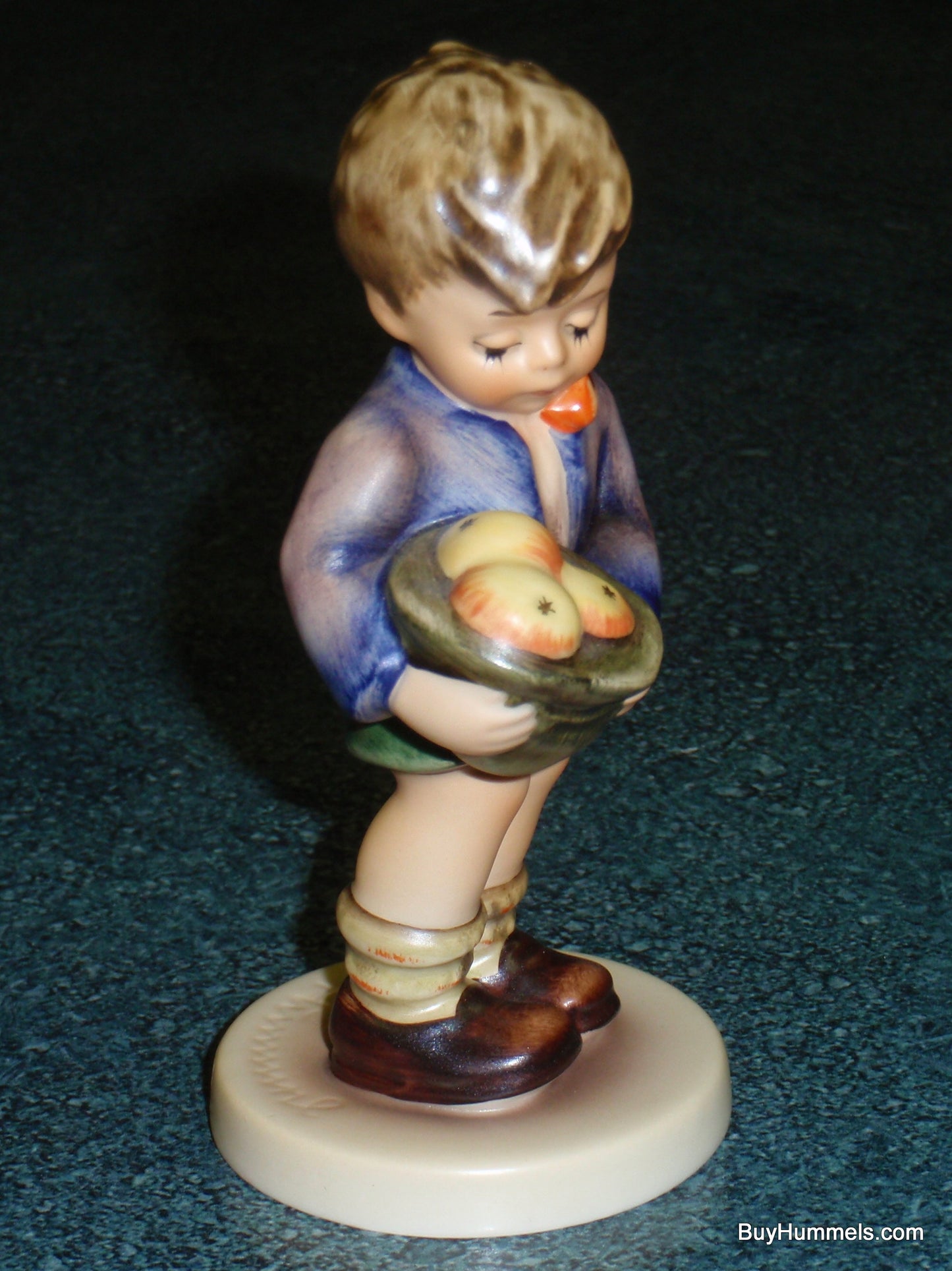"A Gift From A Friend" Goebel Hummel Figurine #485 TMK7 - LIttle Boy With Apples