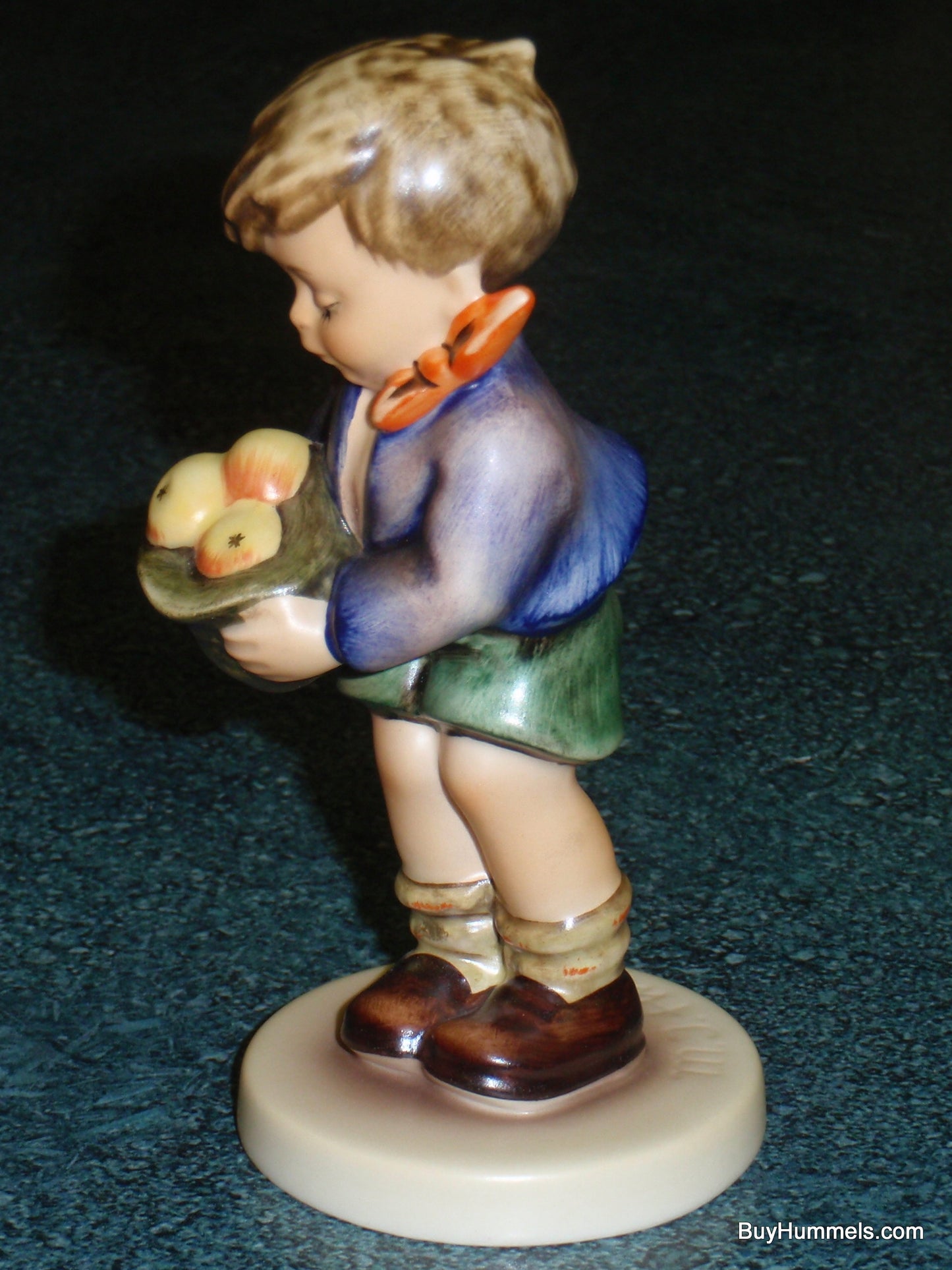 "A Gift From A Friend" Goebel Hummel Figurine #485 TMK7 - LIttle Boy With Apples