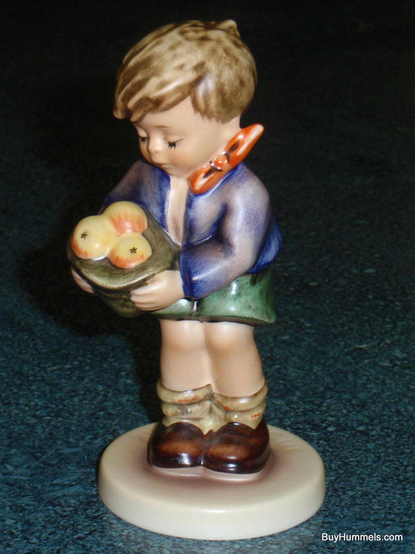 "A Gift From A Friend" Goebel Hummel Figurine #485 TMK7 - LIttle Boy With Apples