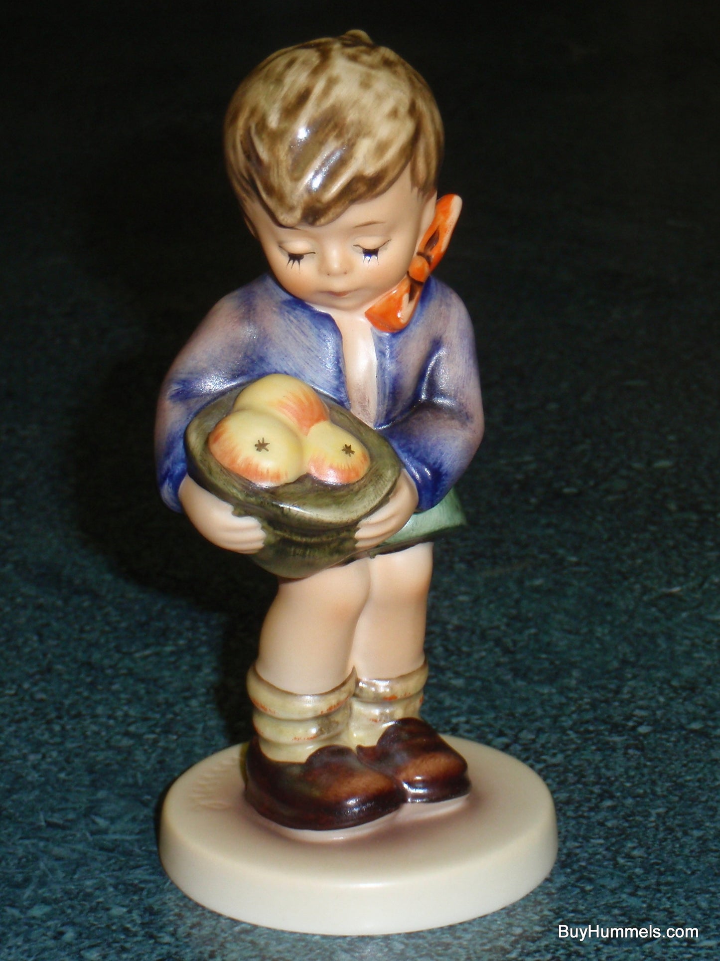 "A Gift From A Friend" Goebel Hummel Figurine #485 TMK7 - LIttle Boy With Apples