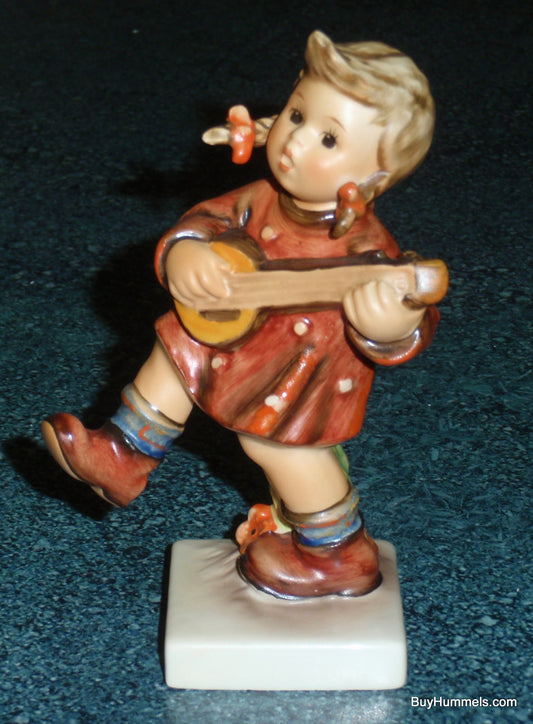 Goebel Hummel Figurine "Happiness" #86 - Little Girl In Red Dress Playing Banjo - CUTE GIFT!