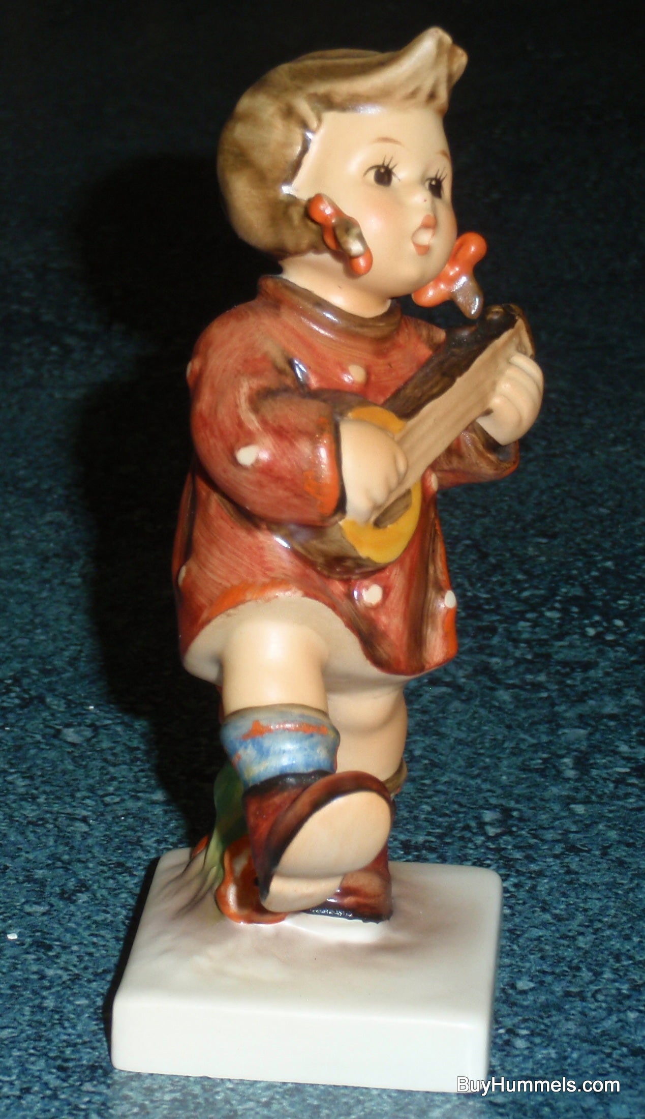 Goebel Hummel Figurine "Happiness" #86 - Little Girl In Red Dress Playing Banjo - CUTE GIFT!