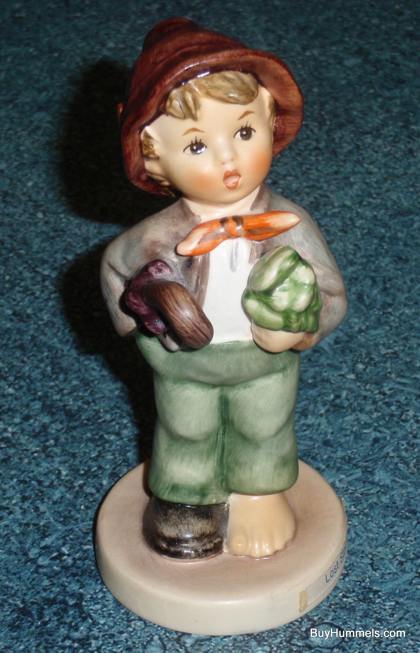 "Lost Stocking" Goebel Hummel Figurine #374 - Little Boy With Missing Sock!