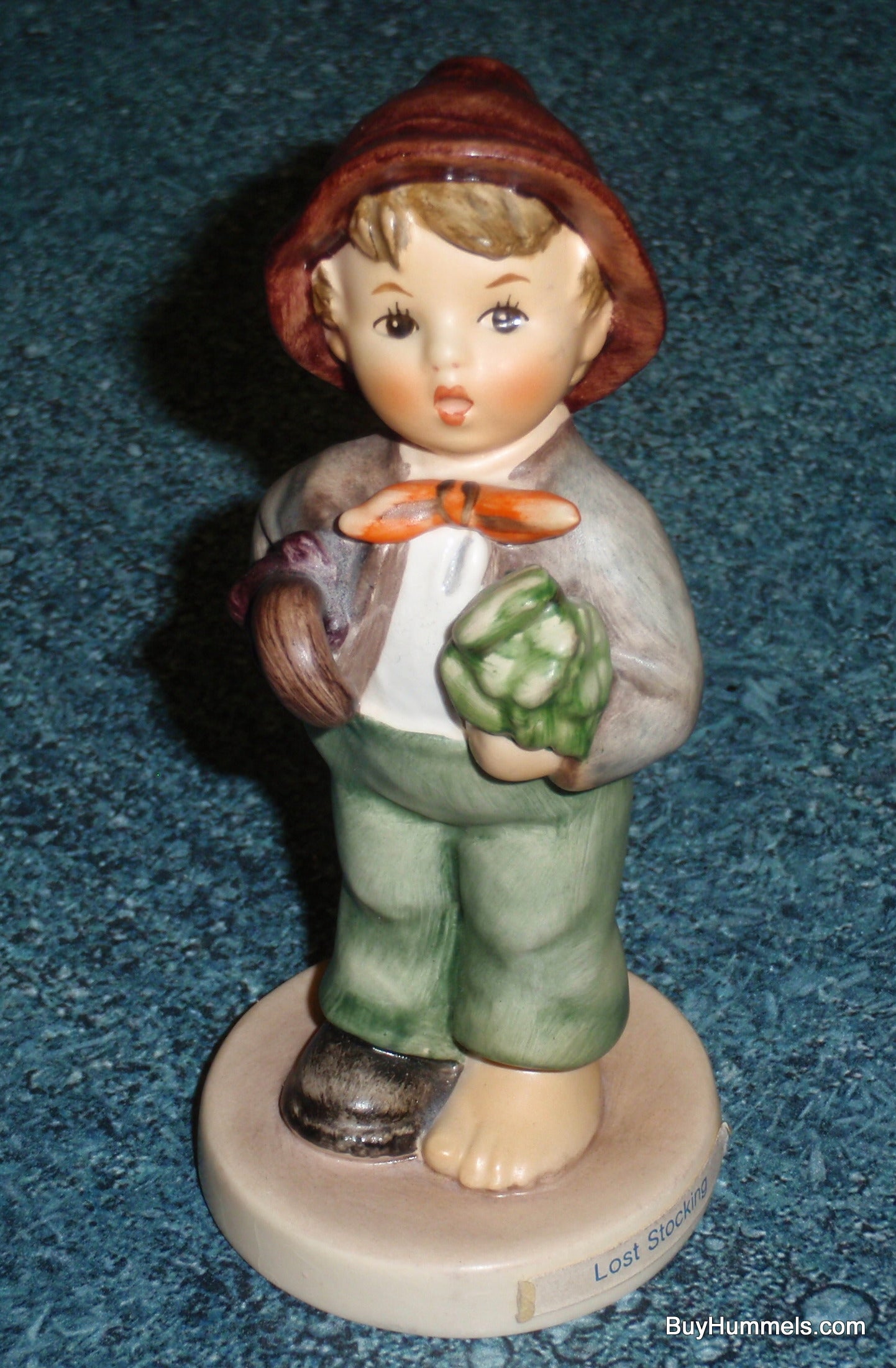 "Lost Stocking" Goebel Hummel Figurine #374 - Little Boy With Missing Sock!