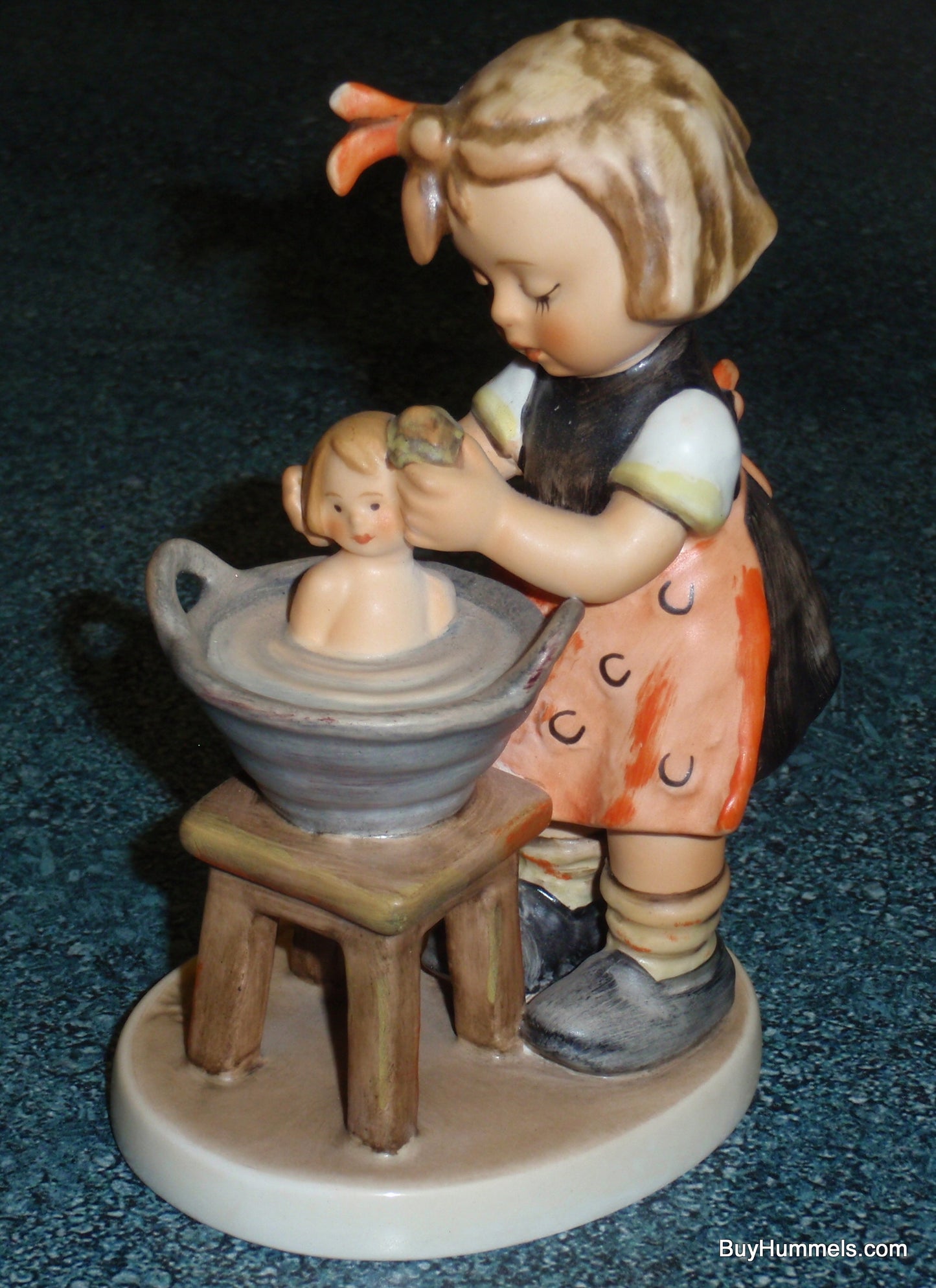 "Doll Bath" Goebel Hummel Collectible Figurine #319 - Little Girl Giving Her Doll A Bath - CUTE!