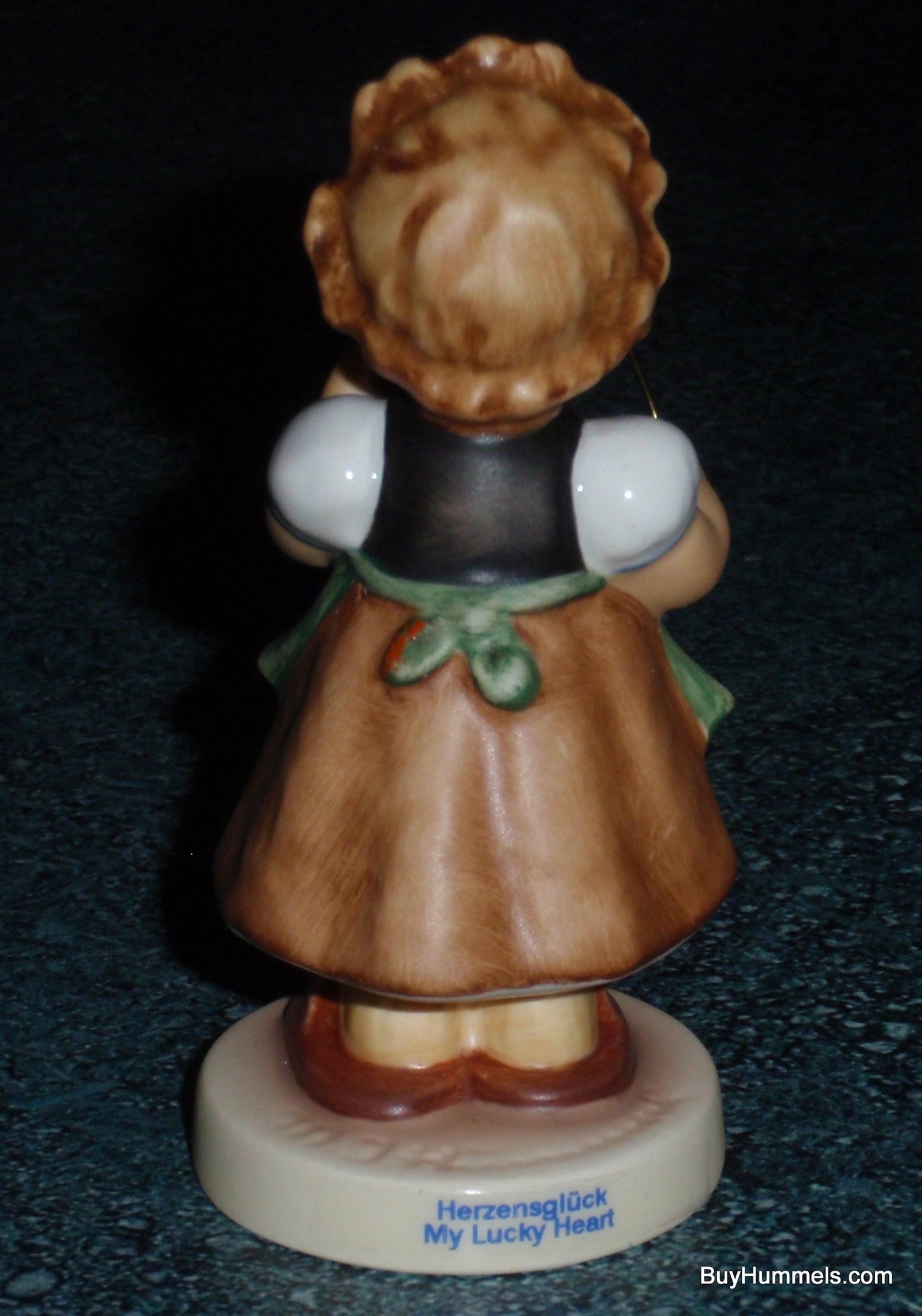 "My Lucky Heart" Goebel Hummel Figurine #2298 - Little Girl With Golden Heart!