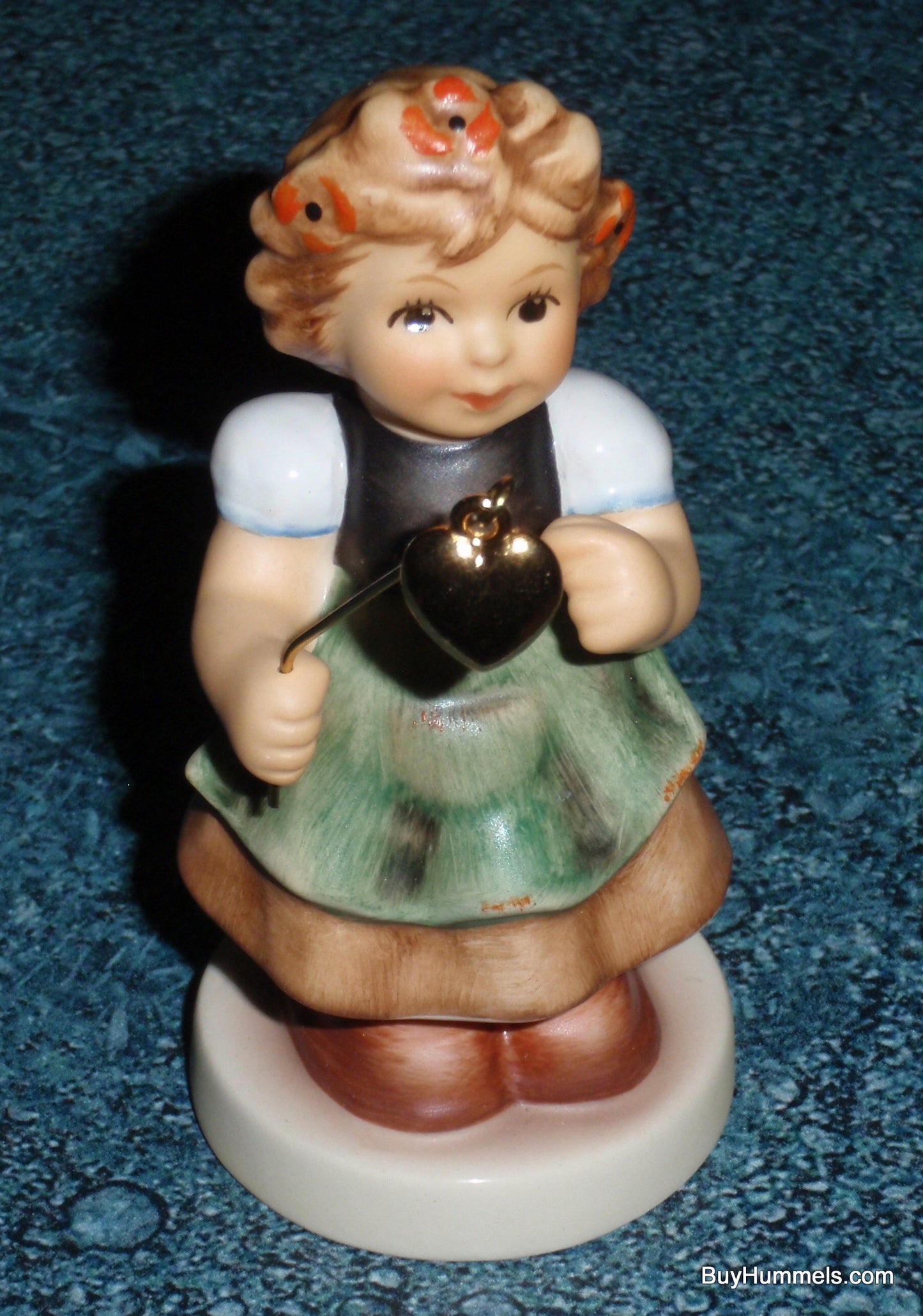 "My Lucky Heart" Goebel Hummel Figurine #2298 - Little Girl With Golden Heart!