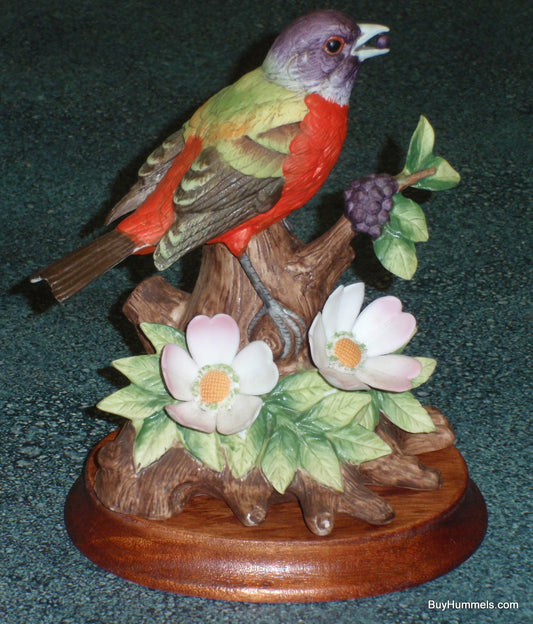 Napcoware Painted Bunting Collectible Bird Figurine With Stand #1664 - RARE GIFT