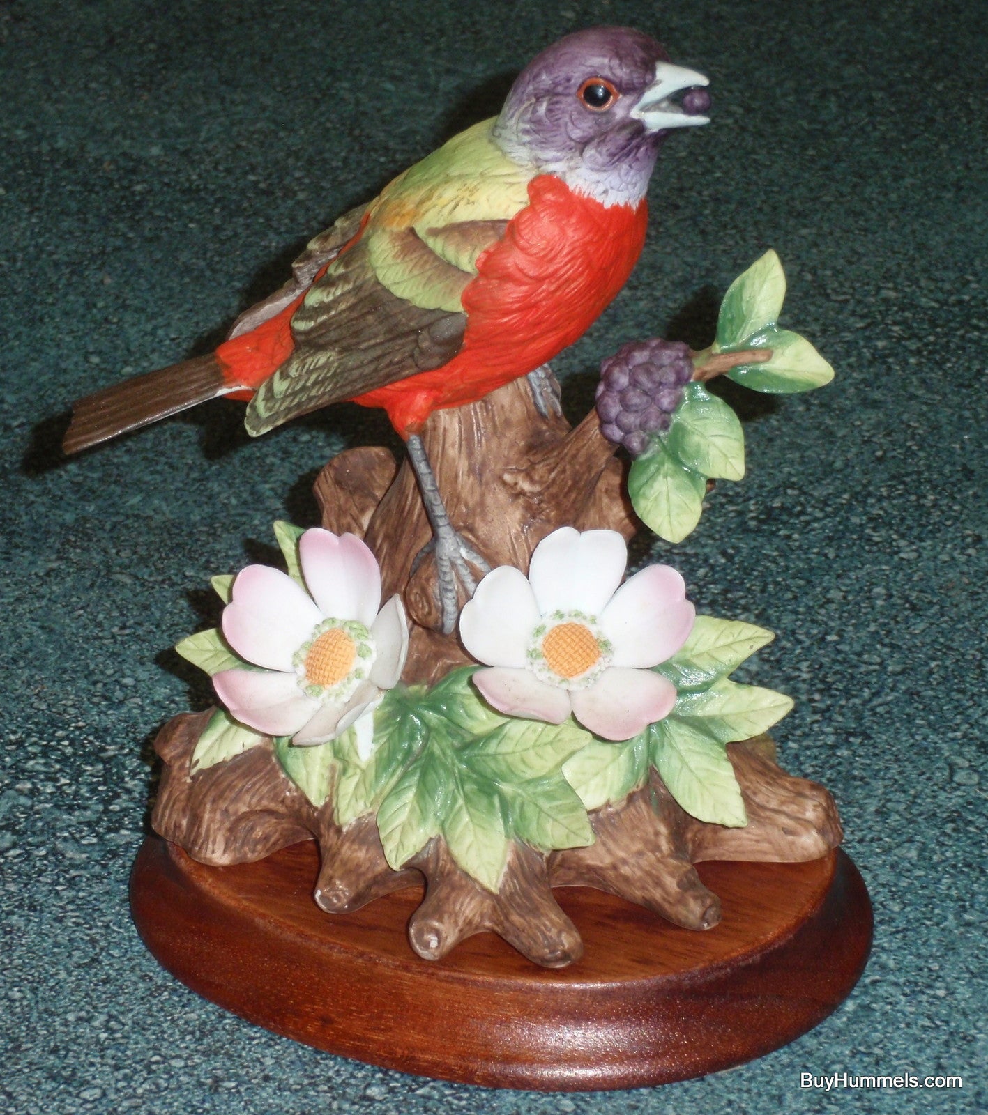 Napcoware Painted Bunting Collectible Bird Figurine With Stand #1664 - RARE GIFT
