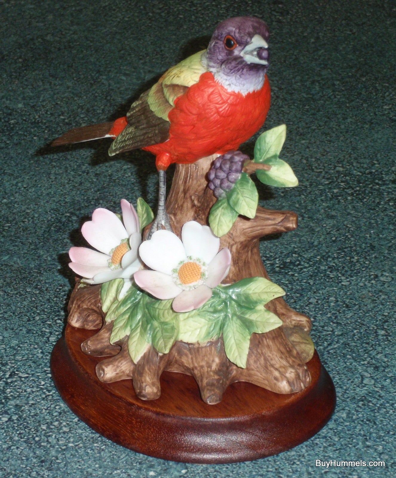 Napcoware Painted Bunting Collectible Bird Figurine With Stand #1664 - RARE GIFT
