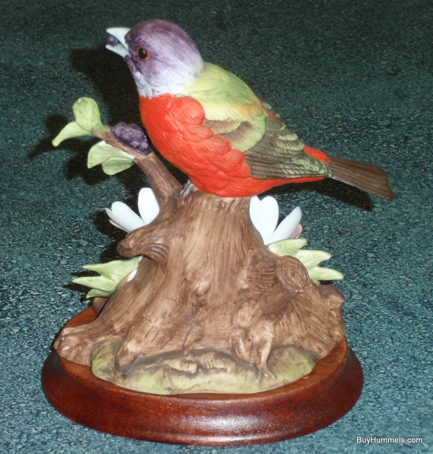 Napcoware Painted Bunting Collectible Bird Figurine With Stand #1664 - RARE GIFT