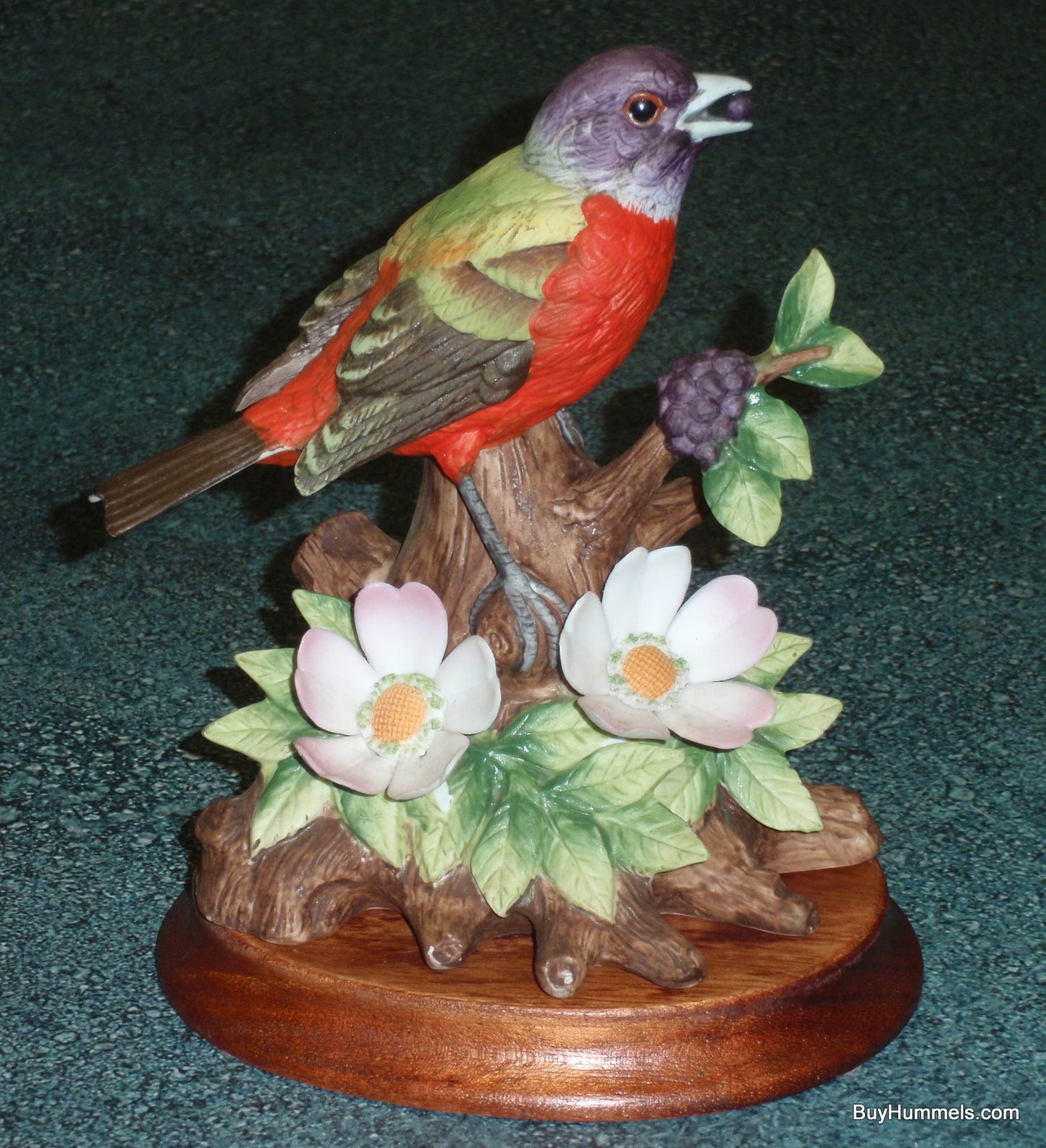 Napcoware Painted Bunting Collectible Bird Figurine With Stand #1664 - RARE GIFT