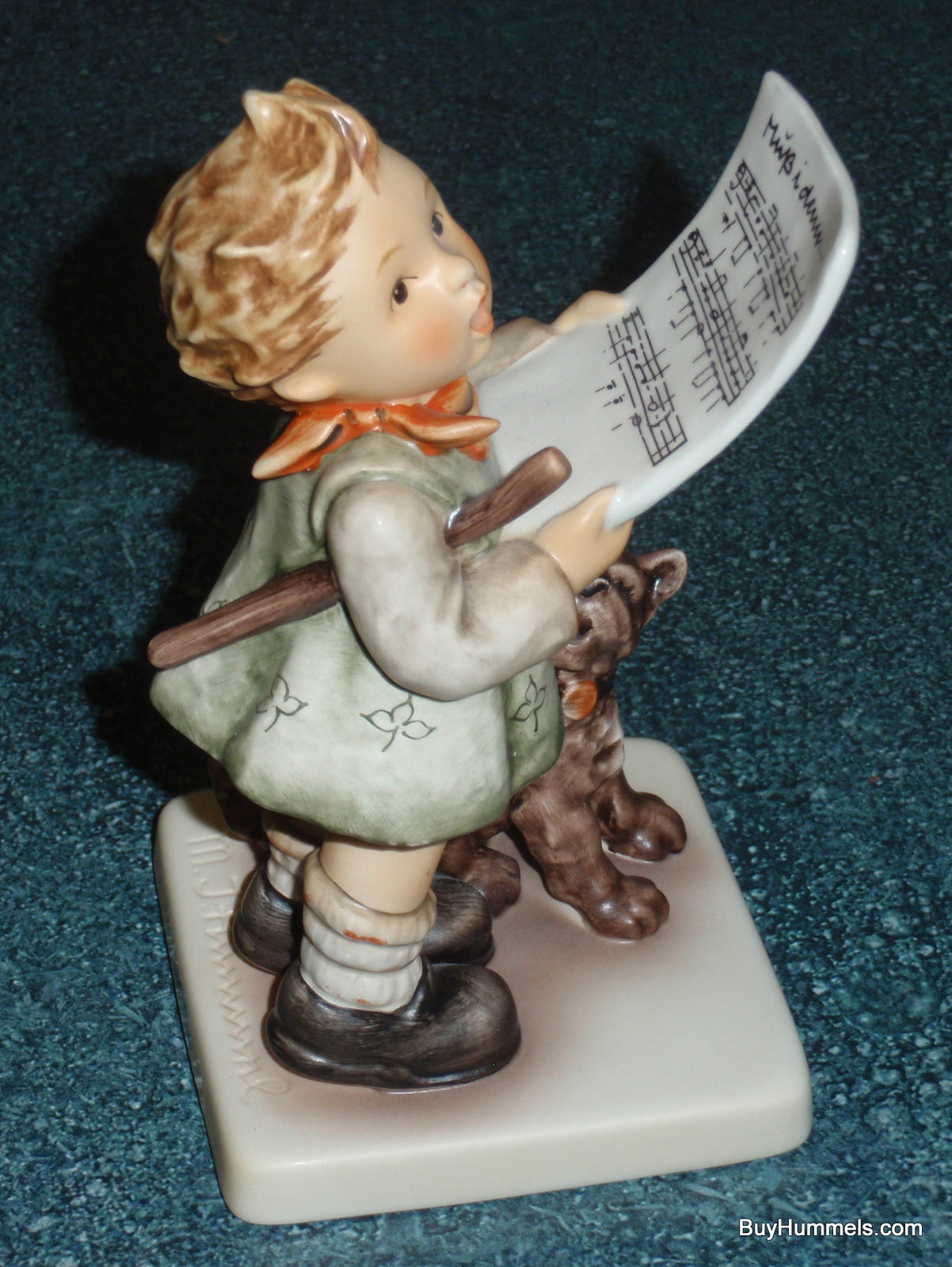 Goebel Hummel 911 Harmony and Lyric Child Singing with Dog Figurine