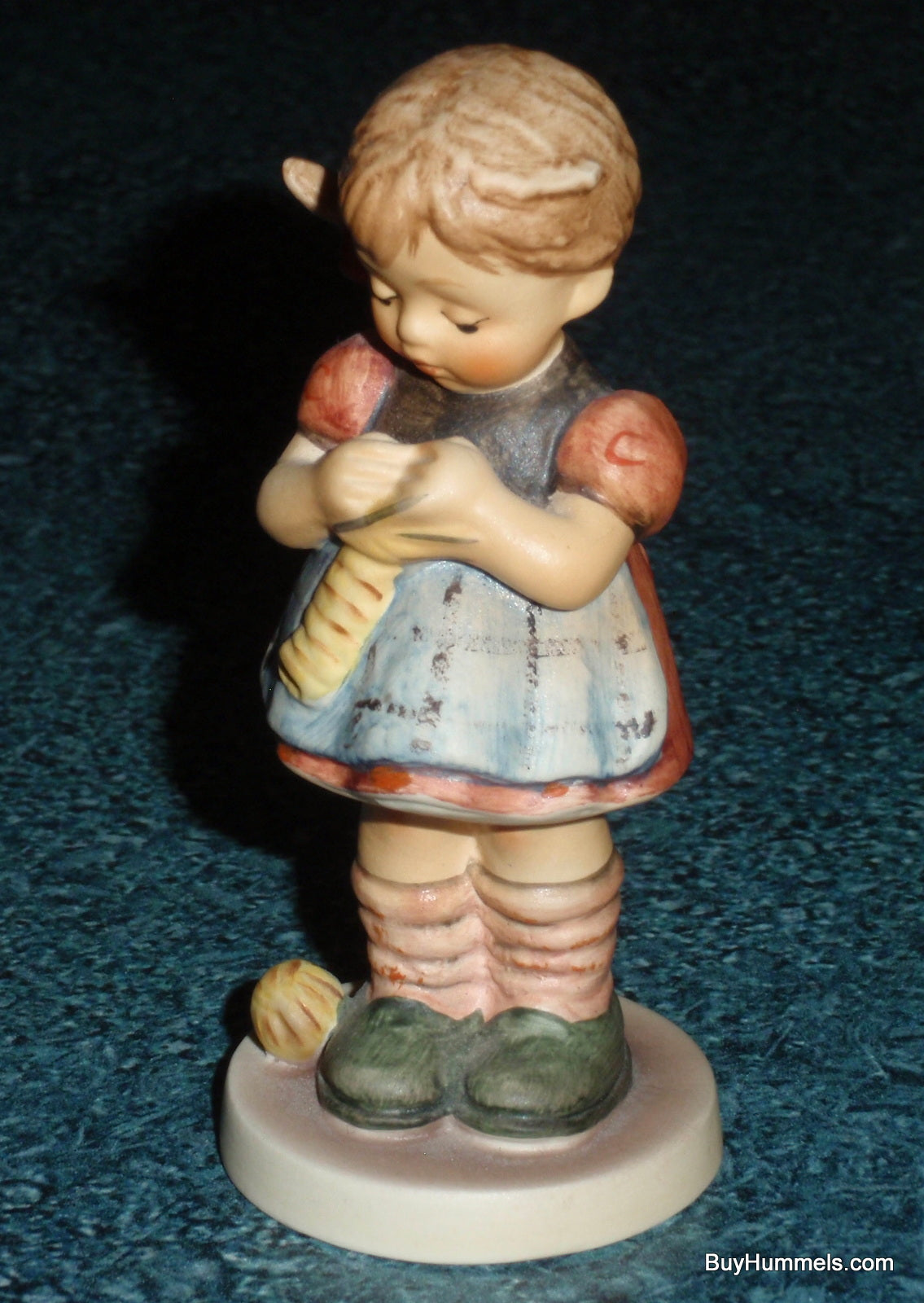 "A Stitch In Time" Goebel Hummel Knitting Figurine #255/4/0 TMK7 - Little Girl Knitting - CUTE GIFT!