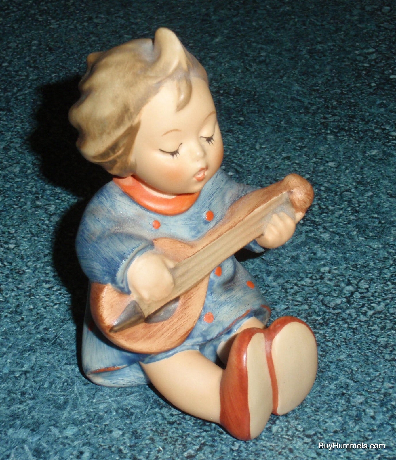 "Joyful" Goebel Hummel Figurine #53 - Little Girl In Blue Dress Playing Guitar - COLLECTIBLE GIFT!