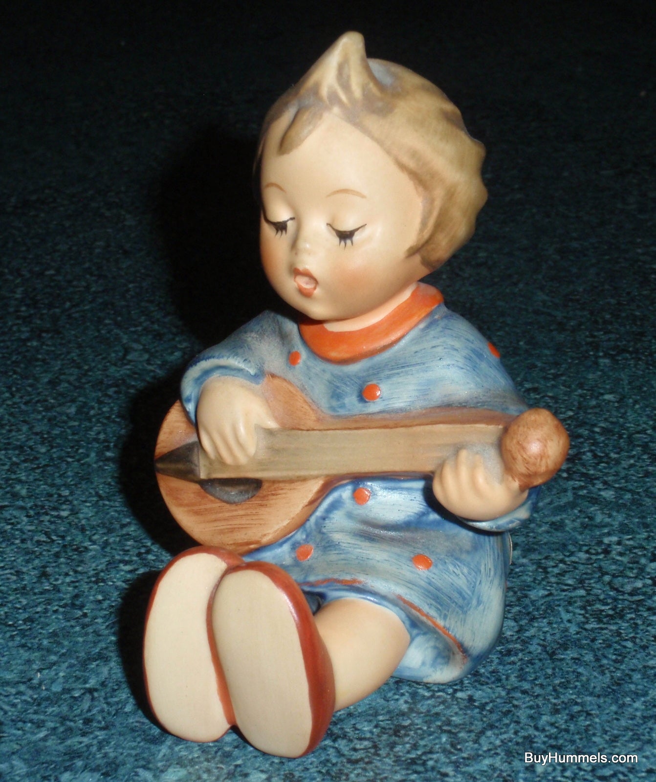 "Joyful" Goebel Hummel Figurine #53 - Little Girl In Blue Dress Playing Guitar - COLLECTIBLE GIFT!