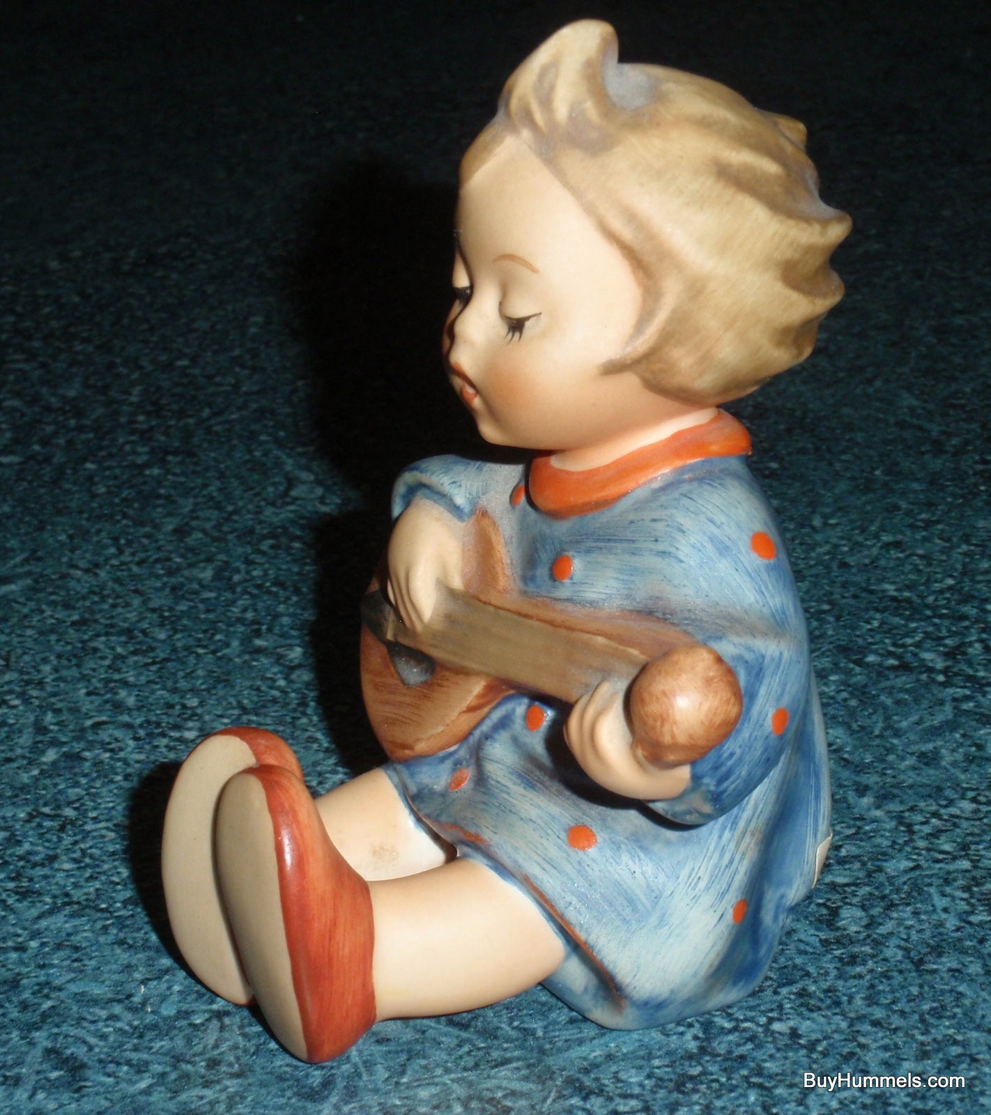 "Joyful" Goebel Hummel Figurine #53 - Little Girl In Blue Dress Playing Guitar - COLLECTIBLE GIFT!