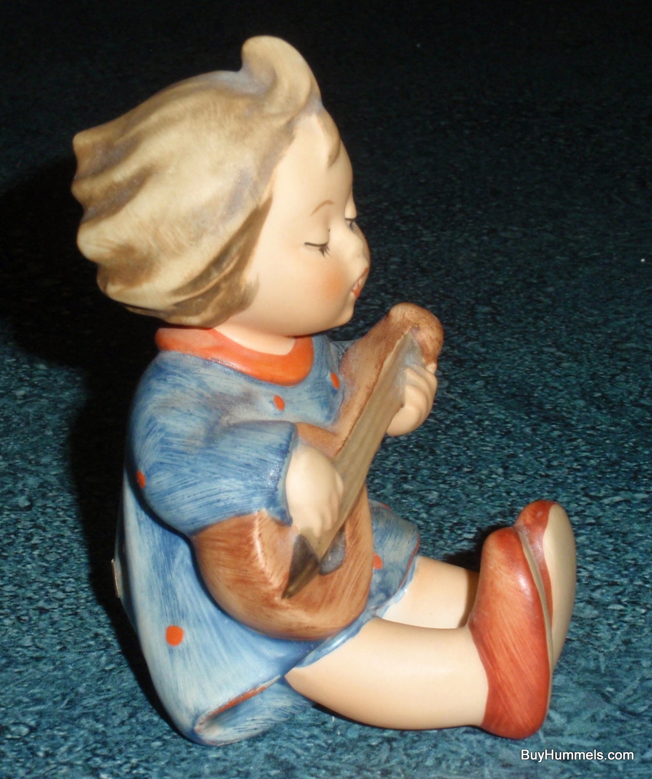 "Joyful" Goebel Hummel Figurine #53 - Little Girl In Blue Dress Playing Guitar - COLLECTIBLE GIFT!