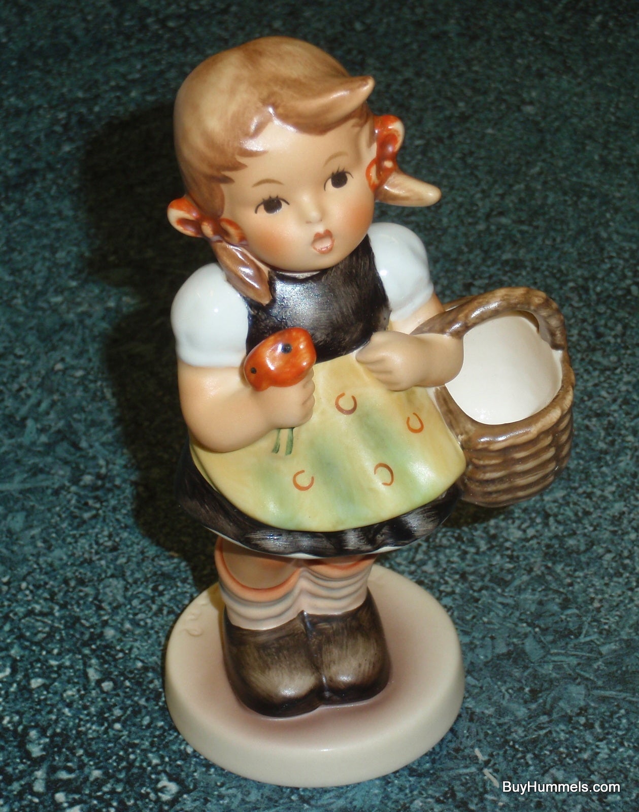 "Sister" Goebel Hummel Figurine #98/2/0 - Little Girl In Yellow Dress With Basket And Flower!