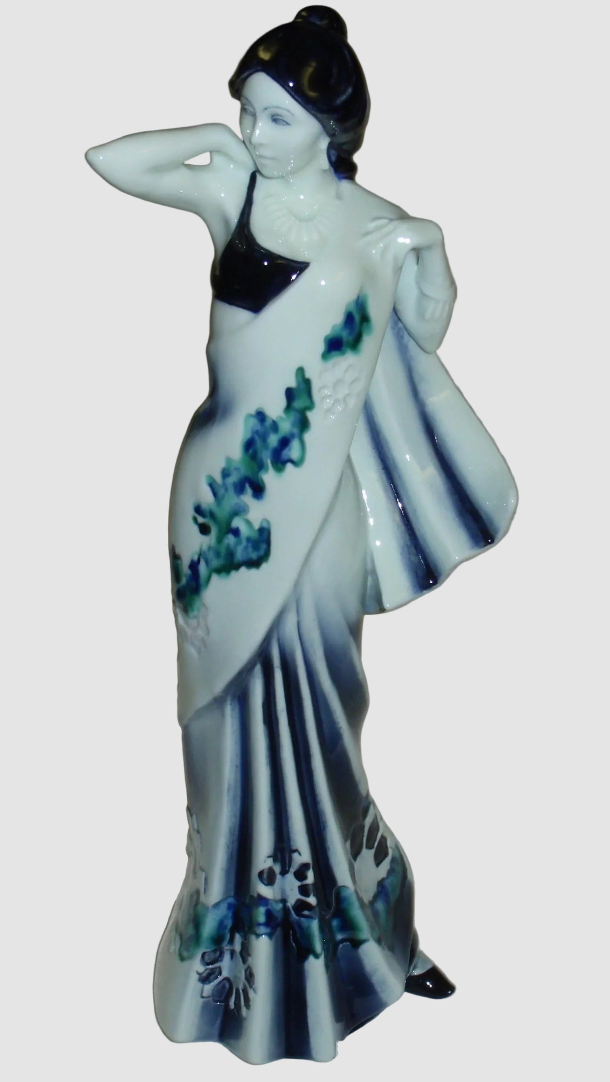 "Eastern Grace" Royal Doulton Figurine HN3683 - Rare Blue Flambe (12.25")