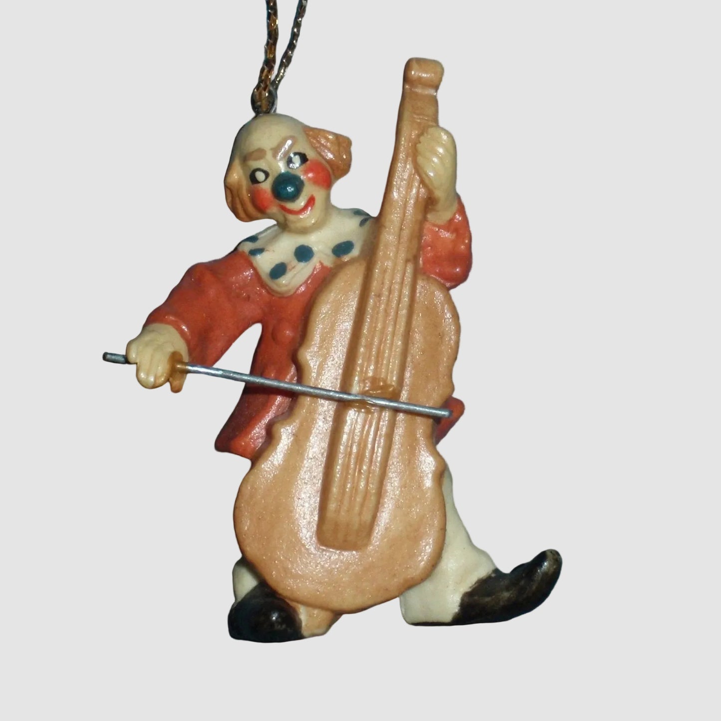 "Clown Playing Cello" Toriart ANRI Miniature Christmas Ornament #15100 (1.75")