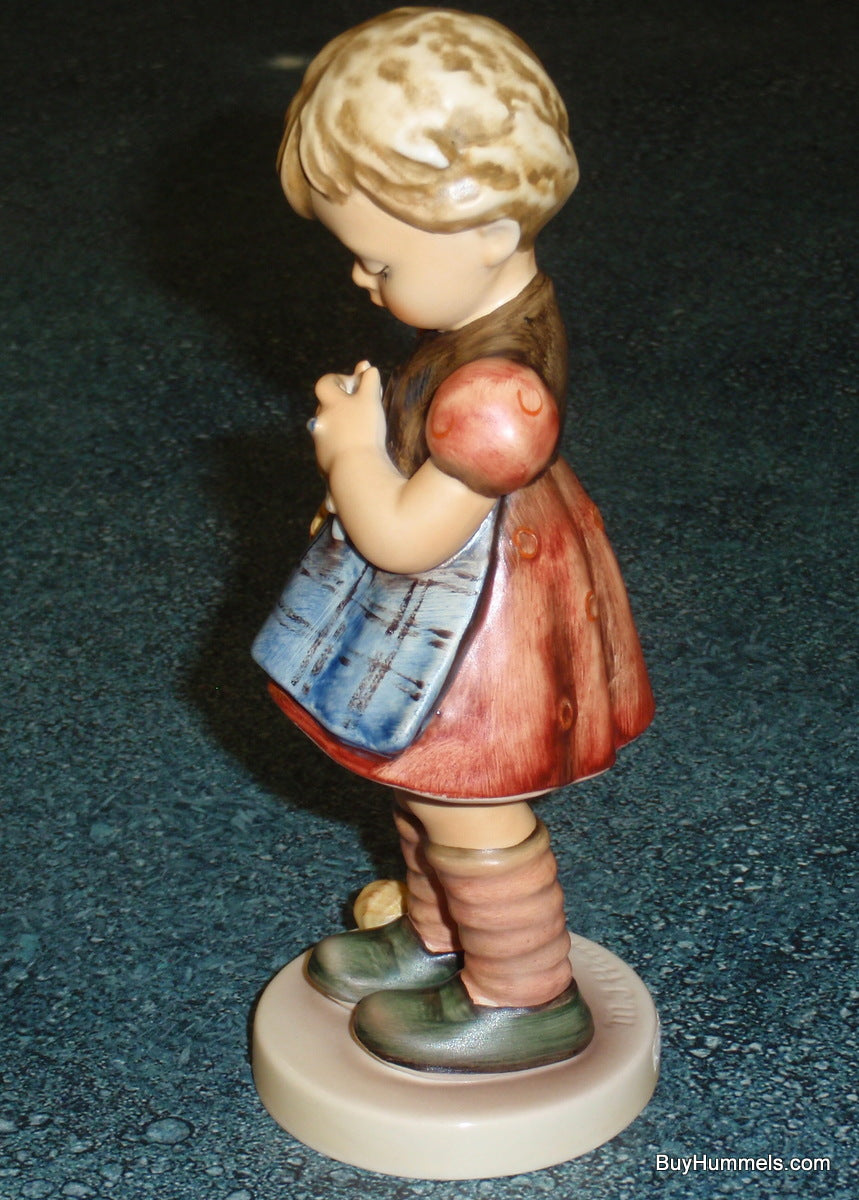 "A Stitch In Time" Goebel Hummel Knitting Figurine #255 - Little Girl Knitting!