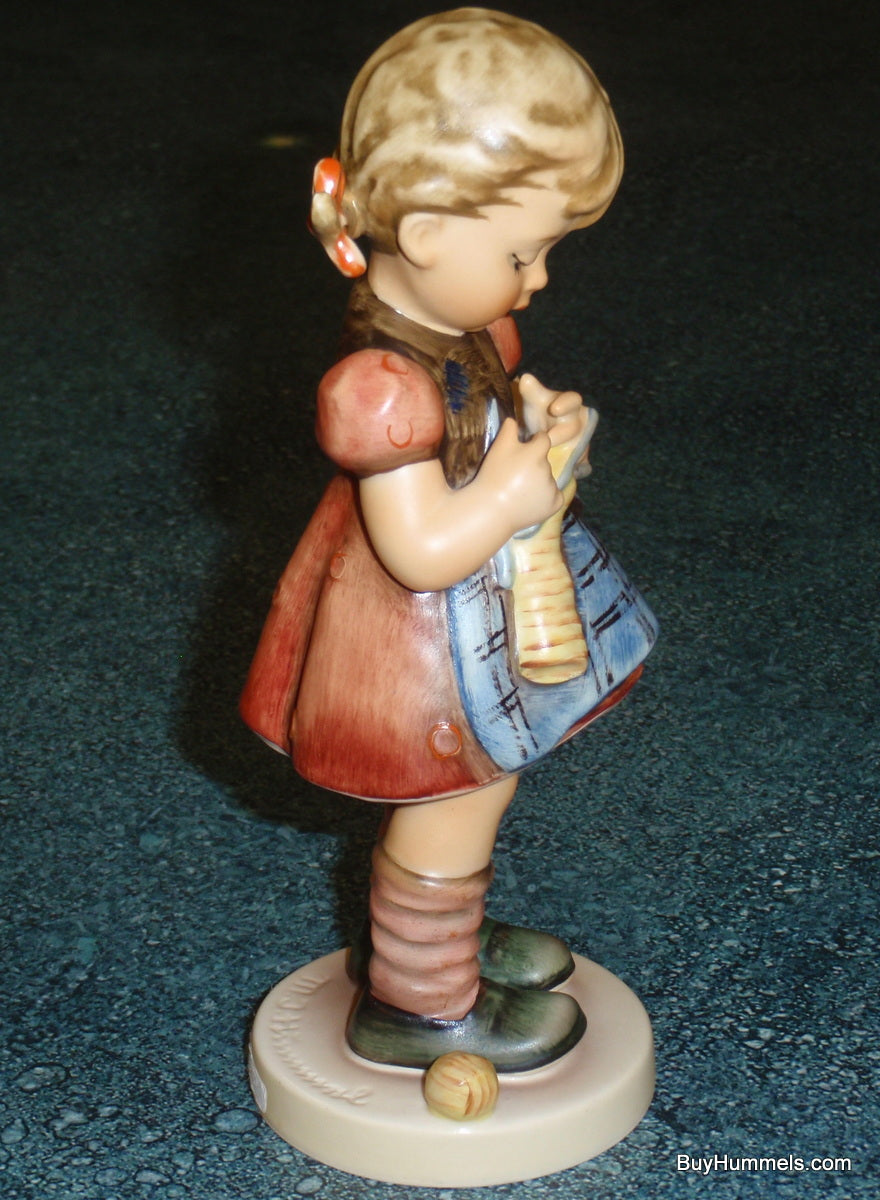 "A Stitch In Time" Goebel Hummel Knitting Figurine #255 - Little Girl Knitting!