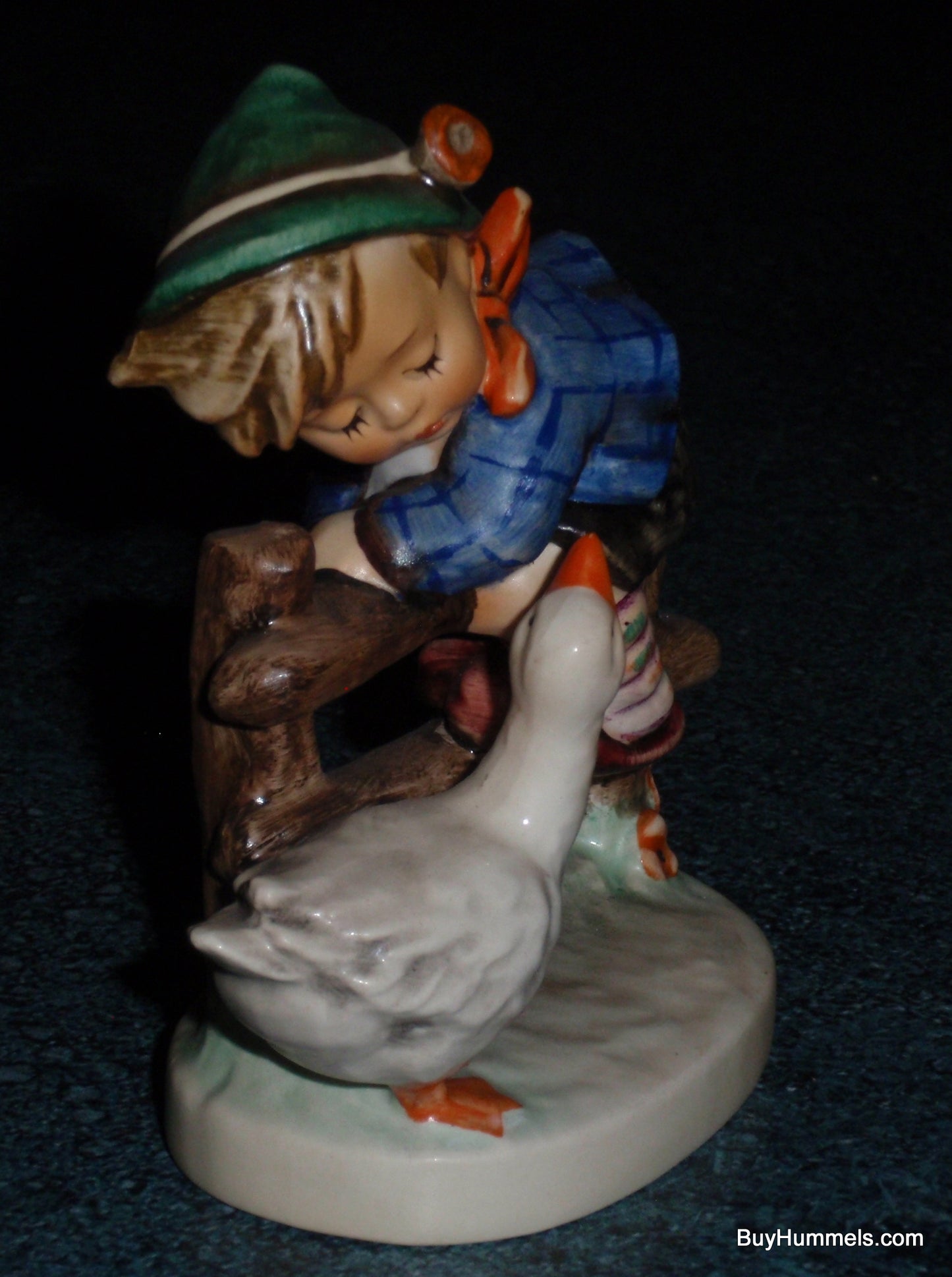 "Barnyard Hero" Goebel Hummel Figurine #195 2/0 - Boy On Fence With Duck!