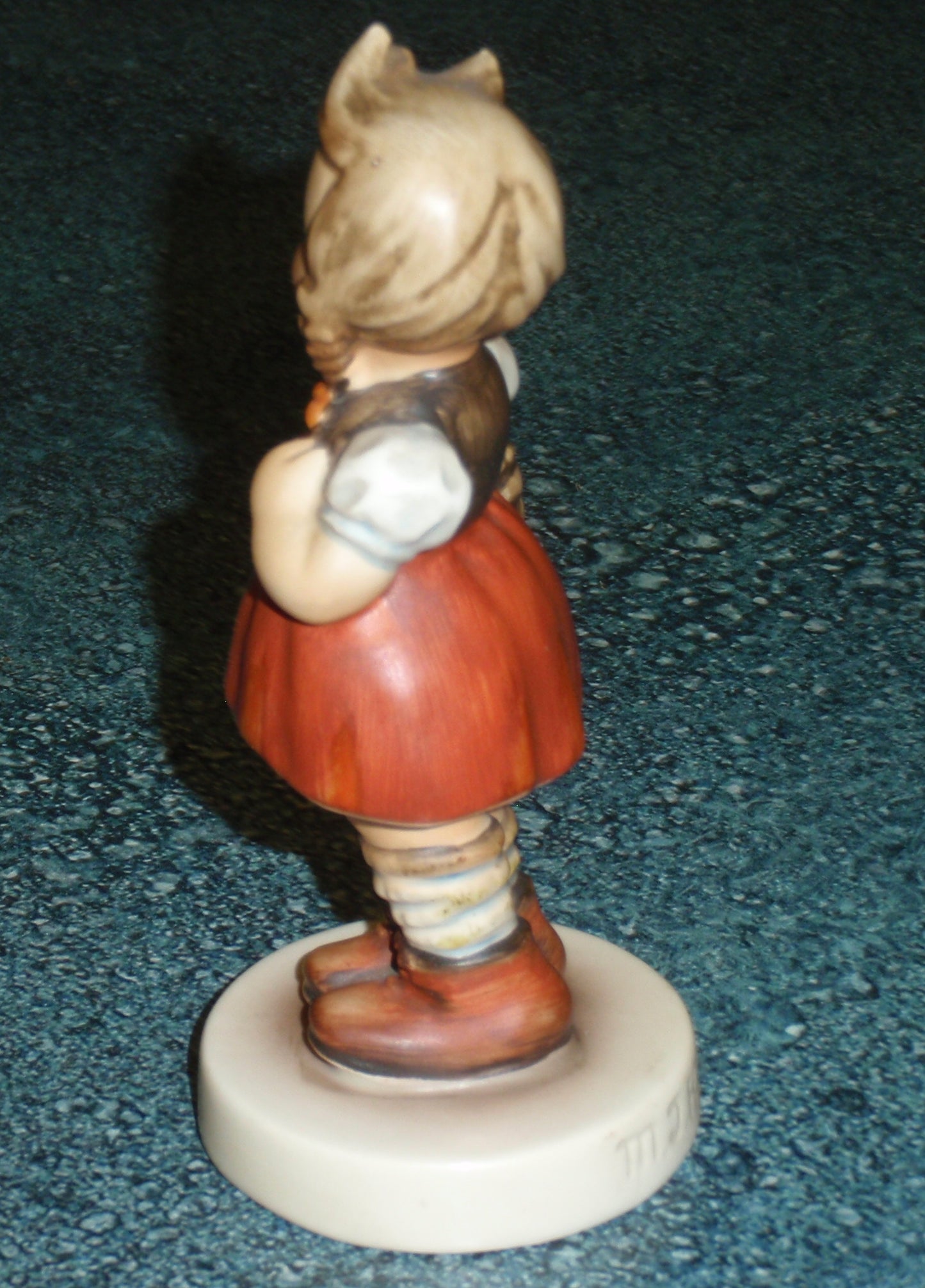 Goebel Hummel Figurine "LITTLE SHOPPER" #96 - Little Girl In Red Dress With Shopping Basket!