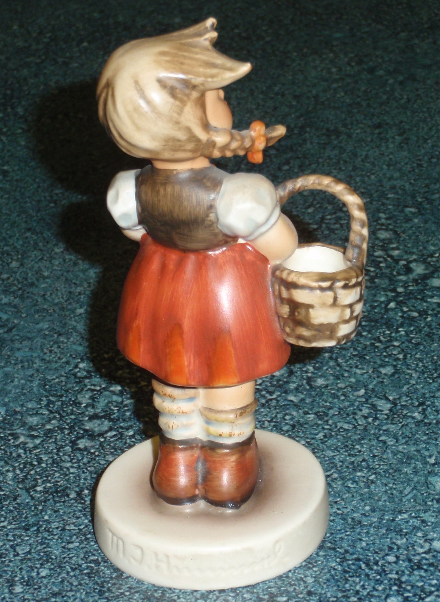 Goebel Hummel Figurine "LITTLE SHOPPER" #96 - Little Girl In Red Dress With Shopping Basket!