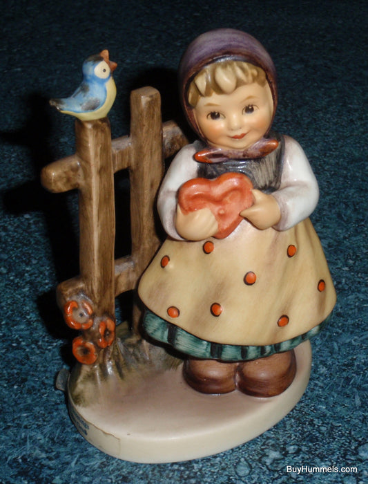 "Sweet Greetings" #352 Goebel Hummel Collectible Figurine - Little Girl With Heart!