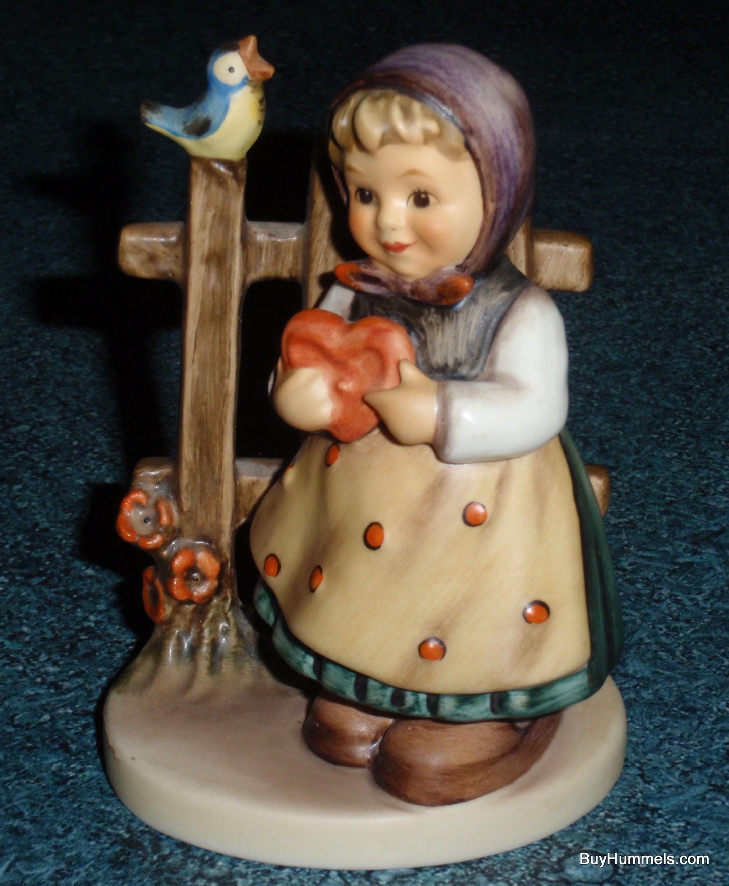 "Sweet Greetings" #352 Goebel Hummel Collectible Figurine - Little Girl With Heart!