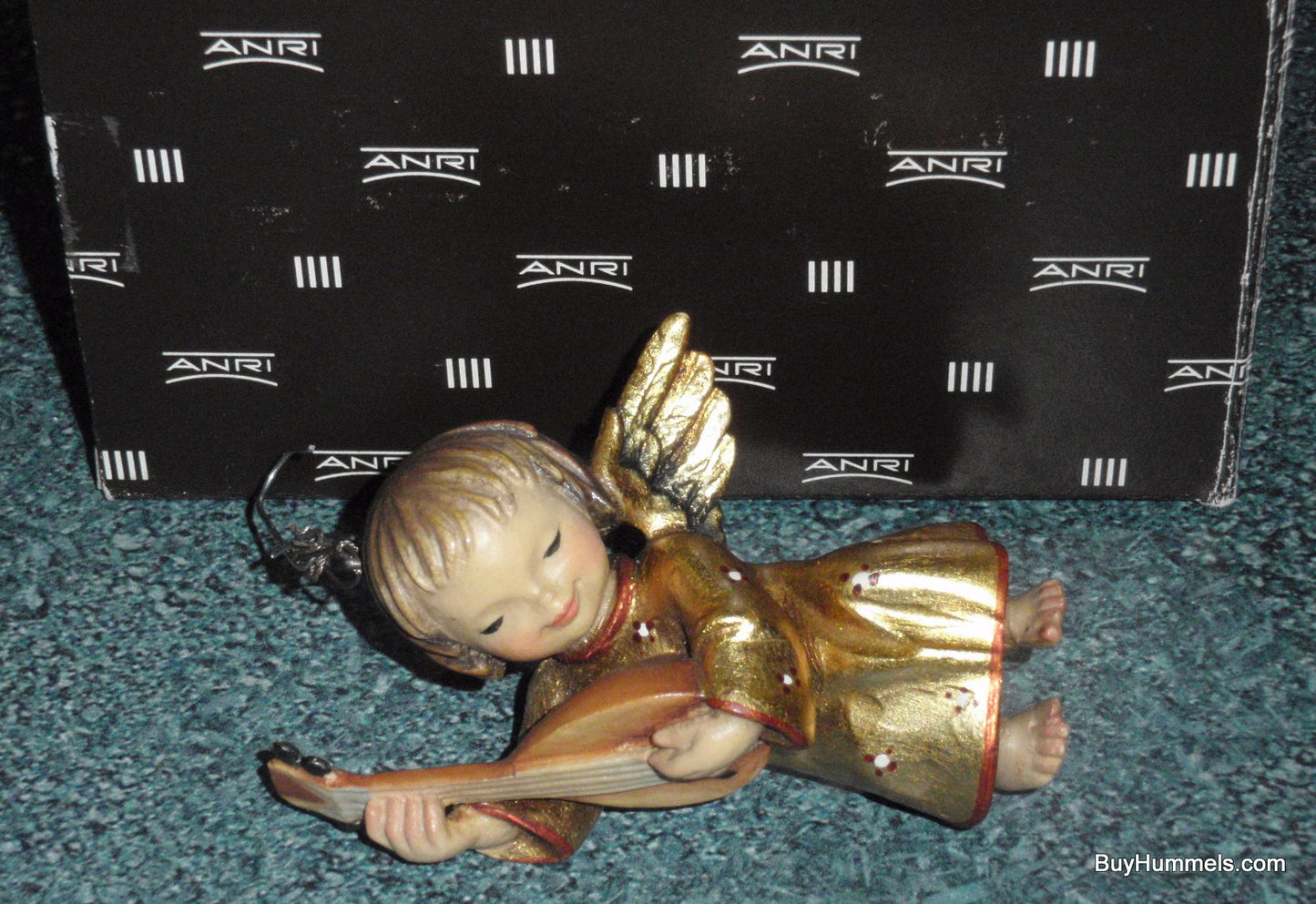 ANRI Woodcarvings Ferrandiz HEAVENLY STRINGS Angel Figurine Christmas Ornament With Original Box - Amazingly Rare Italian Christmas Gift!