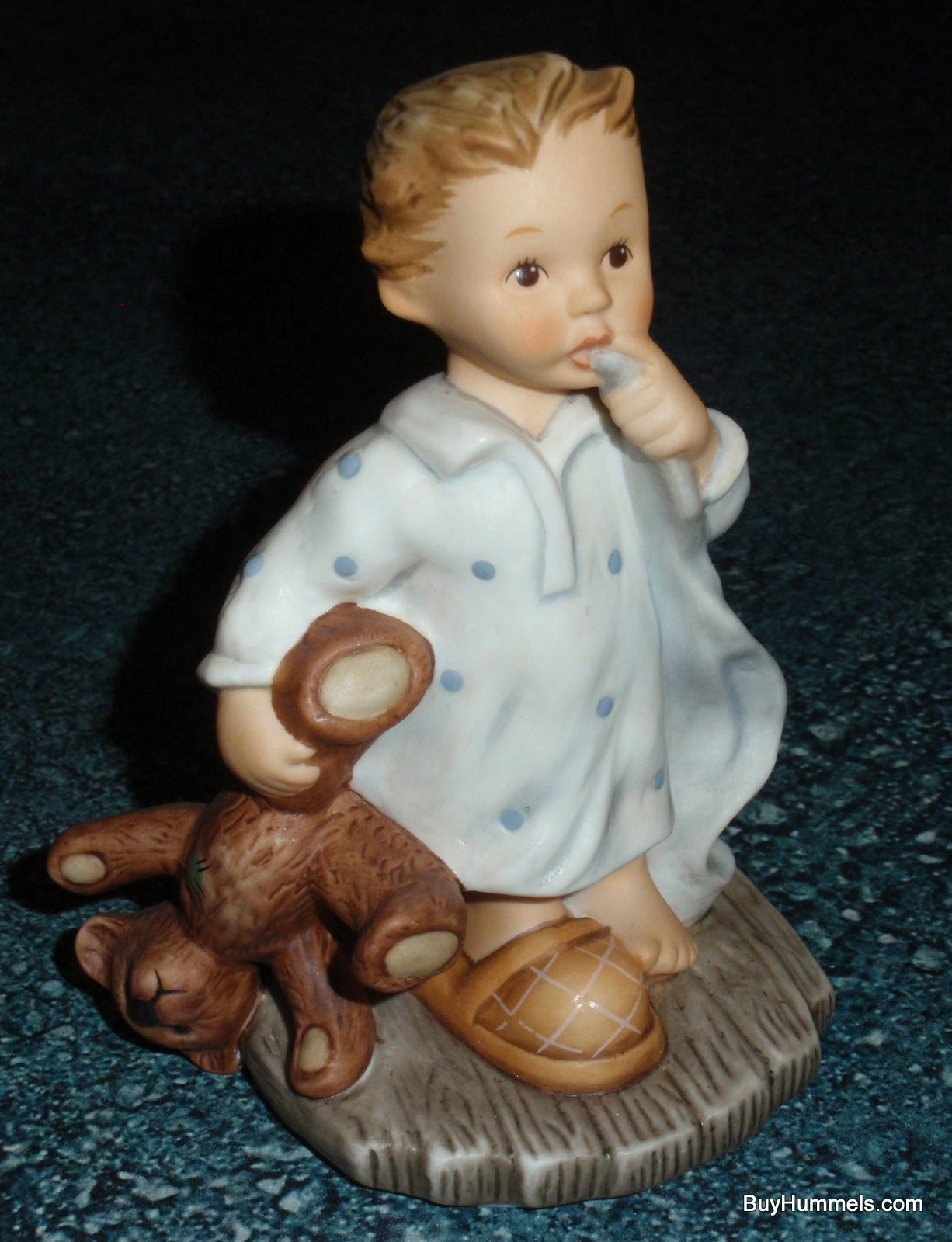 "Tuck Me In" Goebel Berta Hummel Figurine BH205 - Little Boy With Teddy Bear!