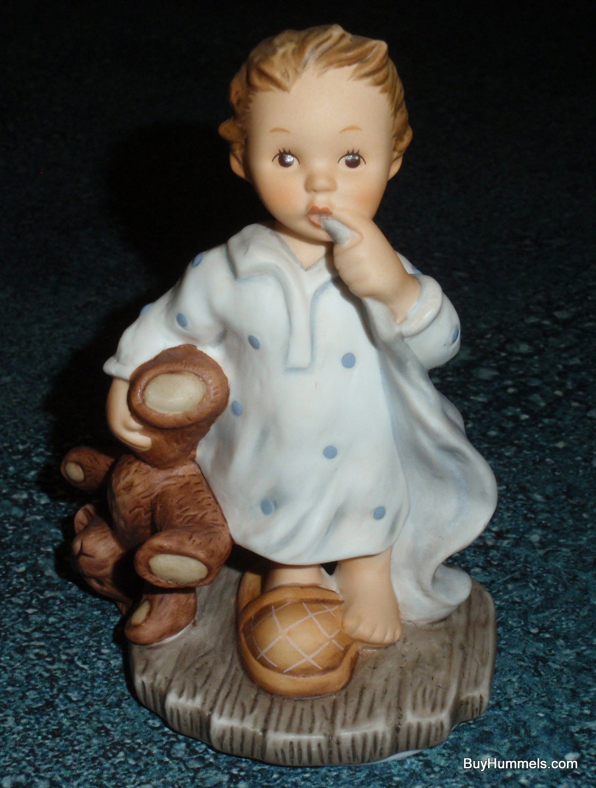 "Tuck Me In" Goebel Berta Hummel Figurine BH205 - Little Boy With Teddy Bear!