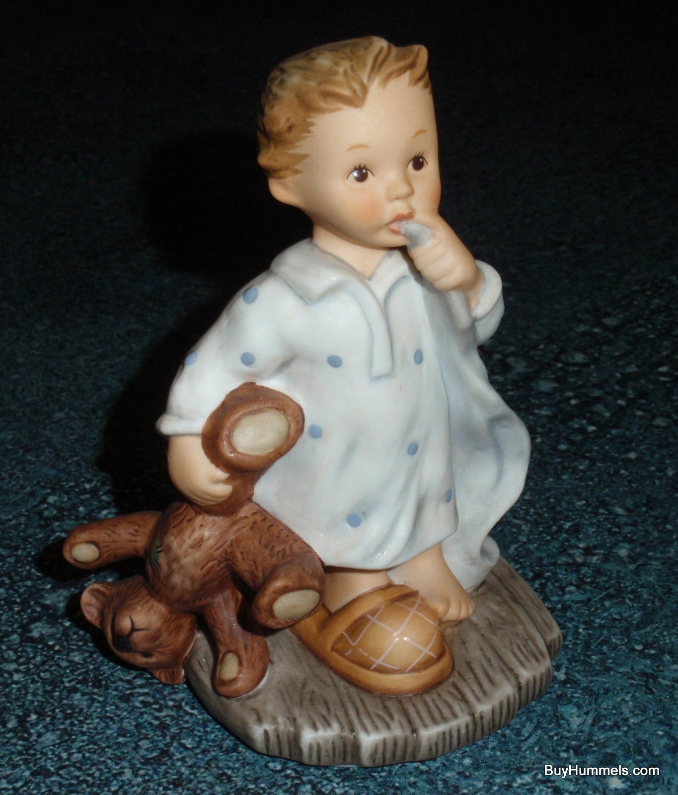 "Tuck Me In" Goebel Berta Hummel Figurine BH205 - Little Boy With Teddy Bear!