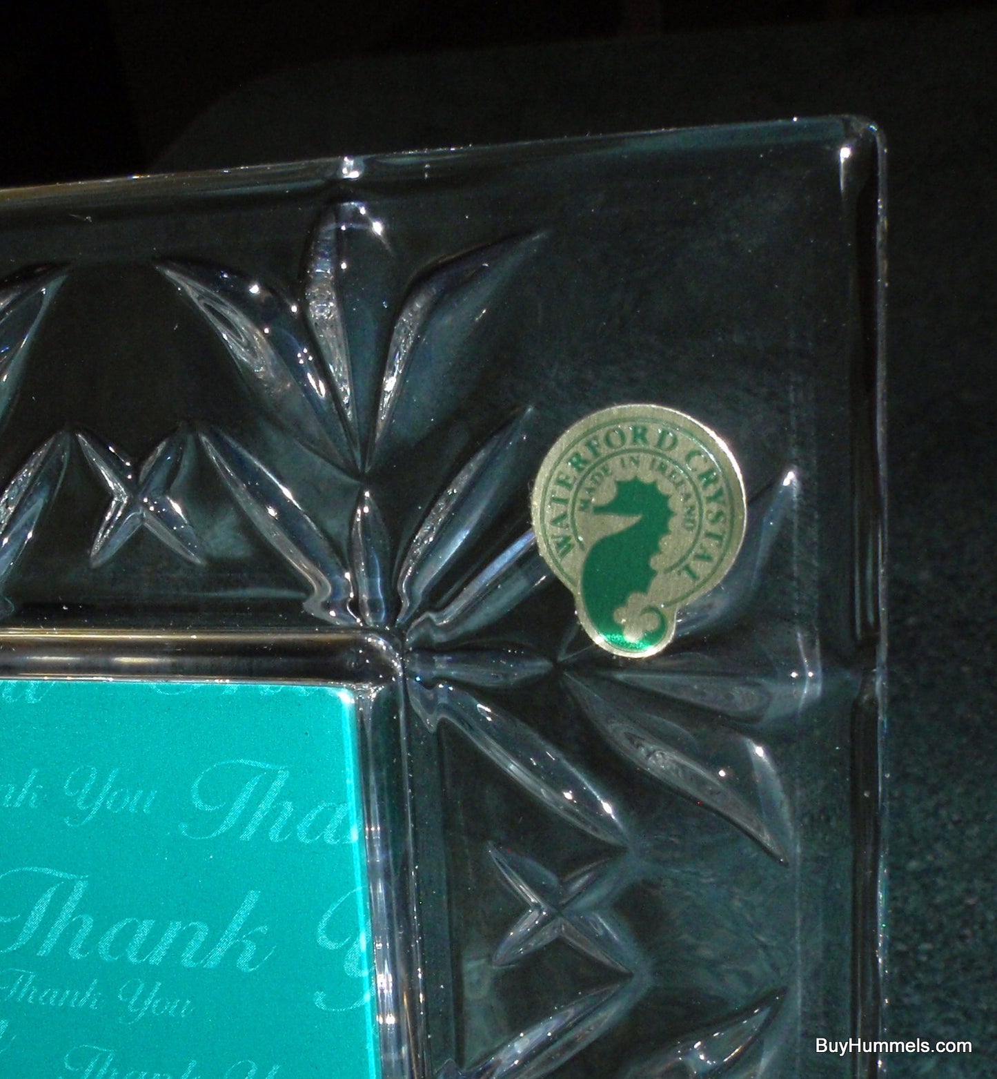 WATERFORD CRYSTAL "Thank You" Picture Photo Frame 5"x7" #114989 With Original Box!