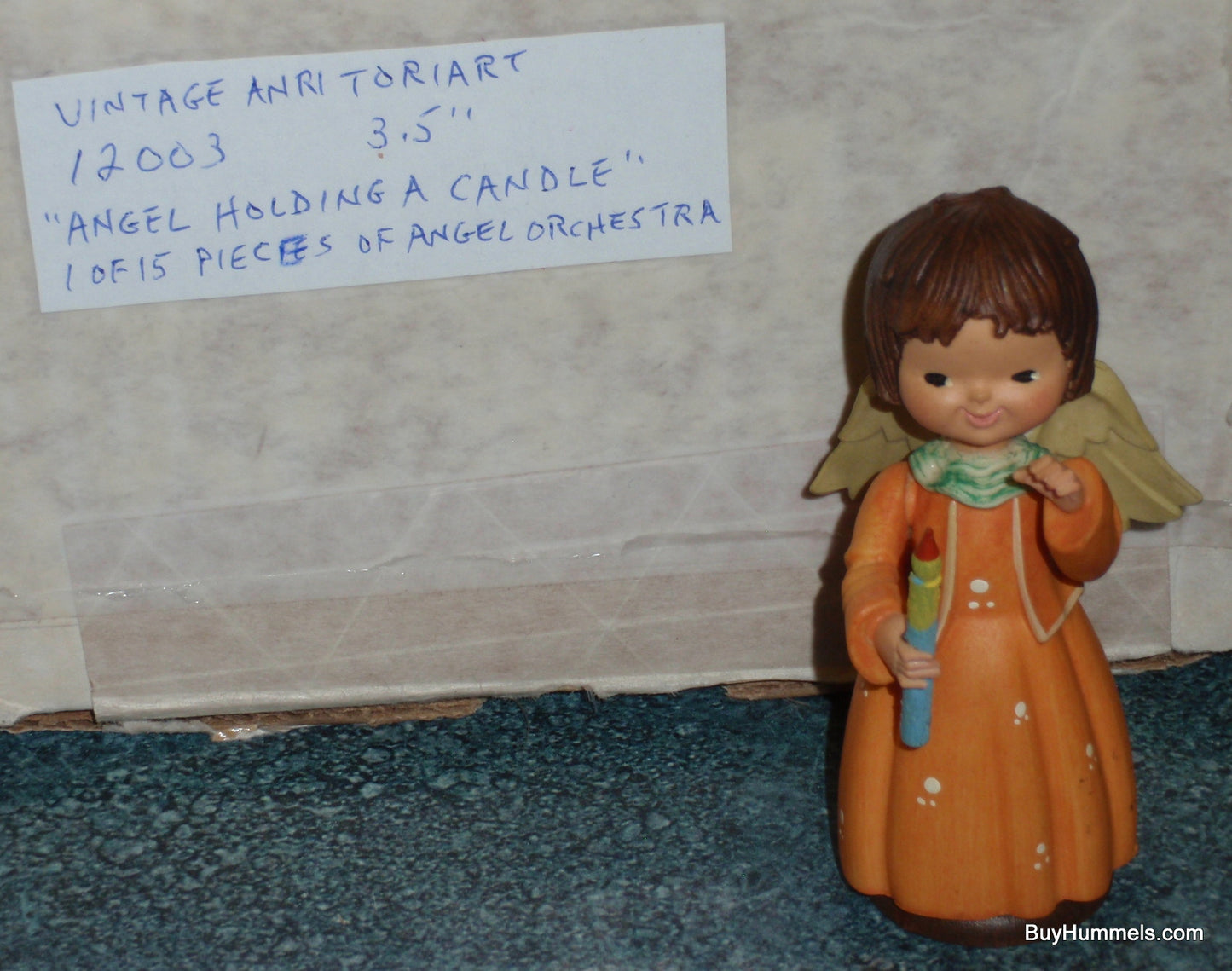 Anri Toriart Angel Figurine With Candle From Angel Orchestra #12003 - Christmas Gift - Made In Italy!