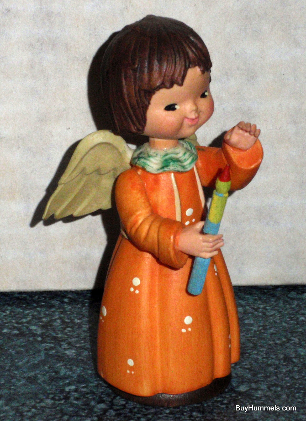Anri Toriart Angel Figurine With Candle From Angel Orchestra #12003 - Christmas Gift - Made In Italy!