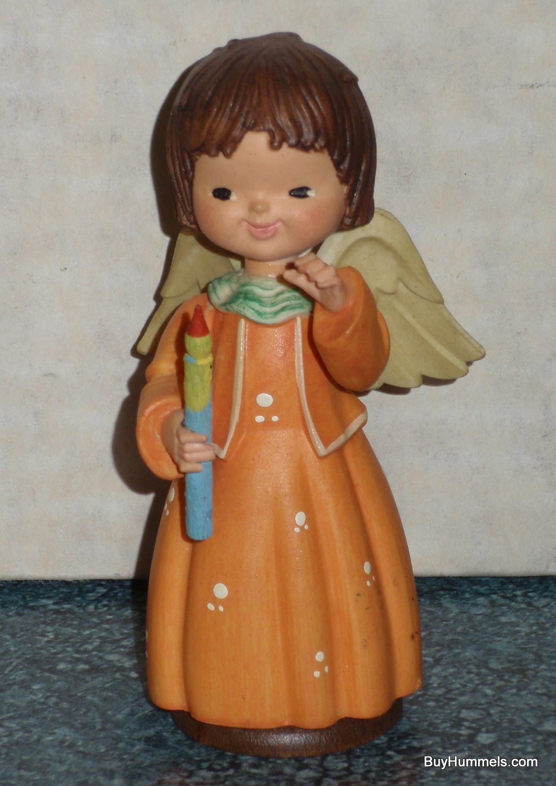 Anri Toriart Angel Figurine With Candle From Angel Orchestra #12003 - Christmas Gift - Made In Italy!