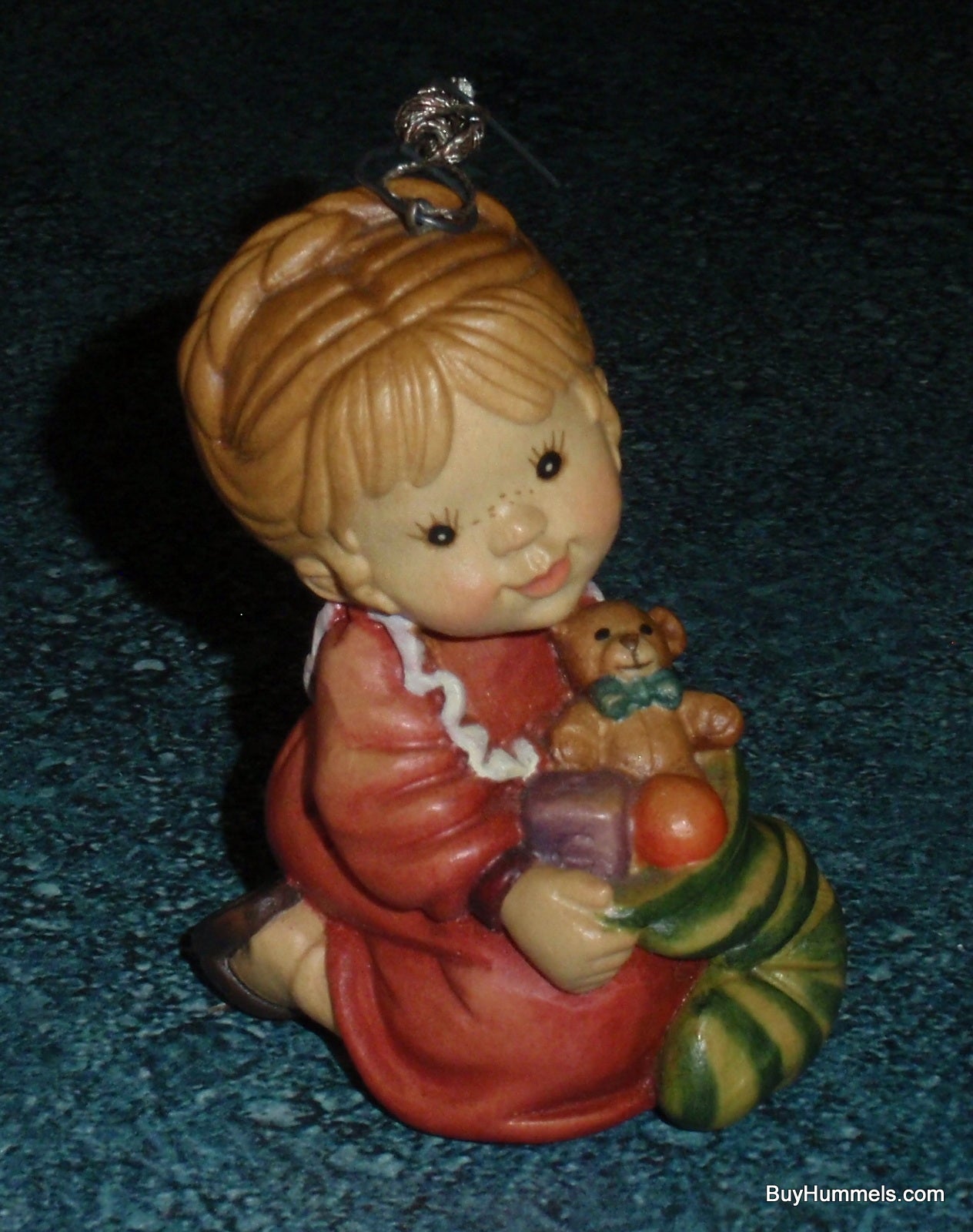 "Here's My Stocking" Anri Sarah Kay Wood Carved Christmas Ornament #57502 With Original Box Christmas Gift From The First Christmas Collection