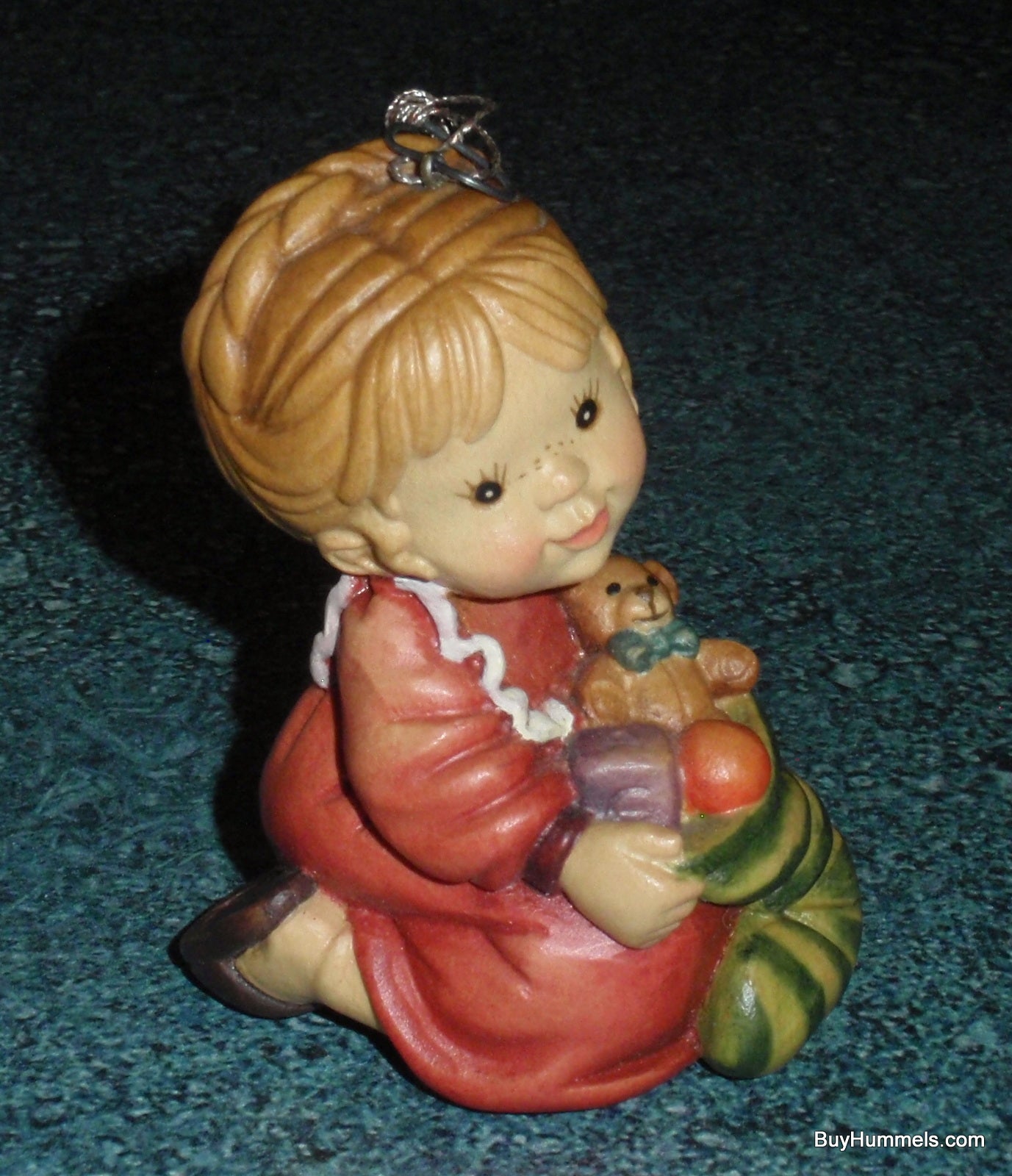 "Here's My Stocking" Anri Sarah Kay Wood Carved Christmas Ornament #57502 With Original Box Christmas Gift From The First Christmas Collection