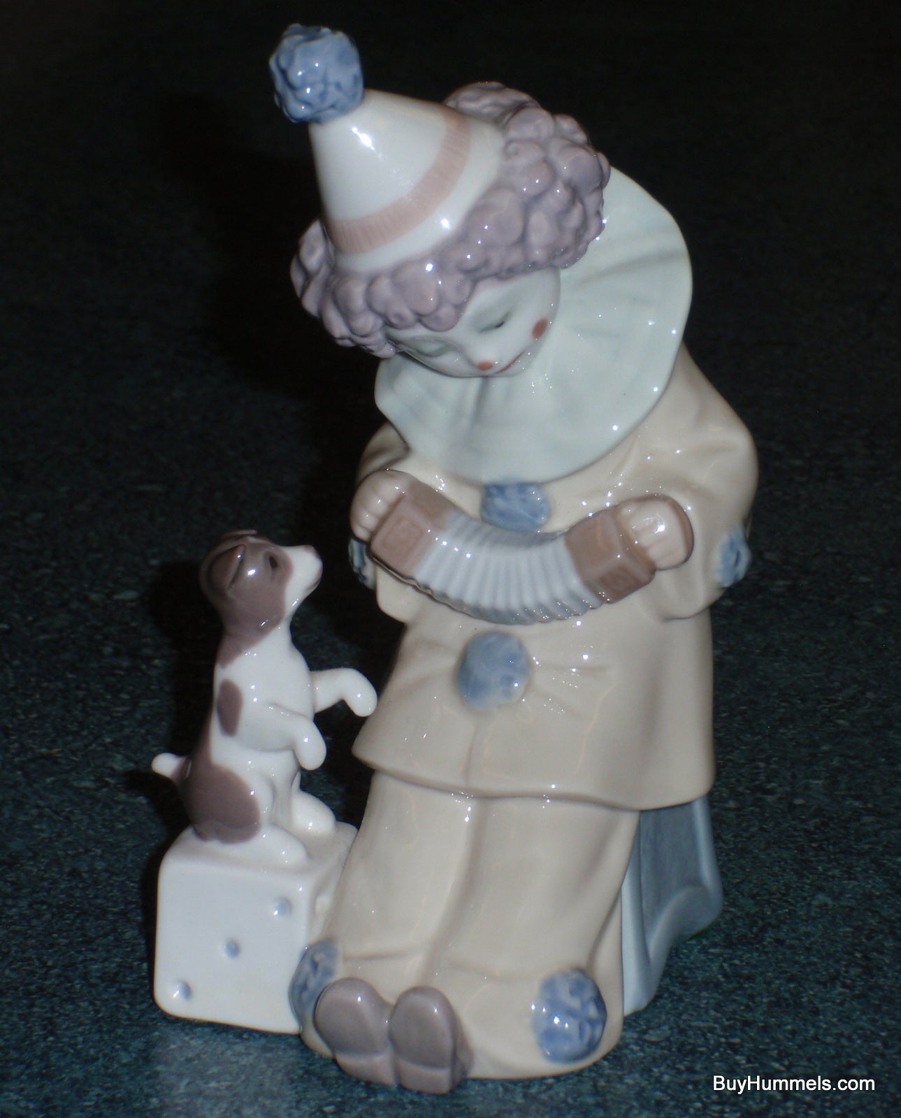 Pierrot With Concertina Lladro Clown And Puppy Dog Figurine #5279 - Collectible Gift!