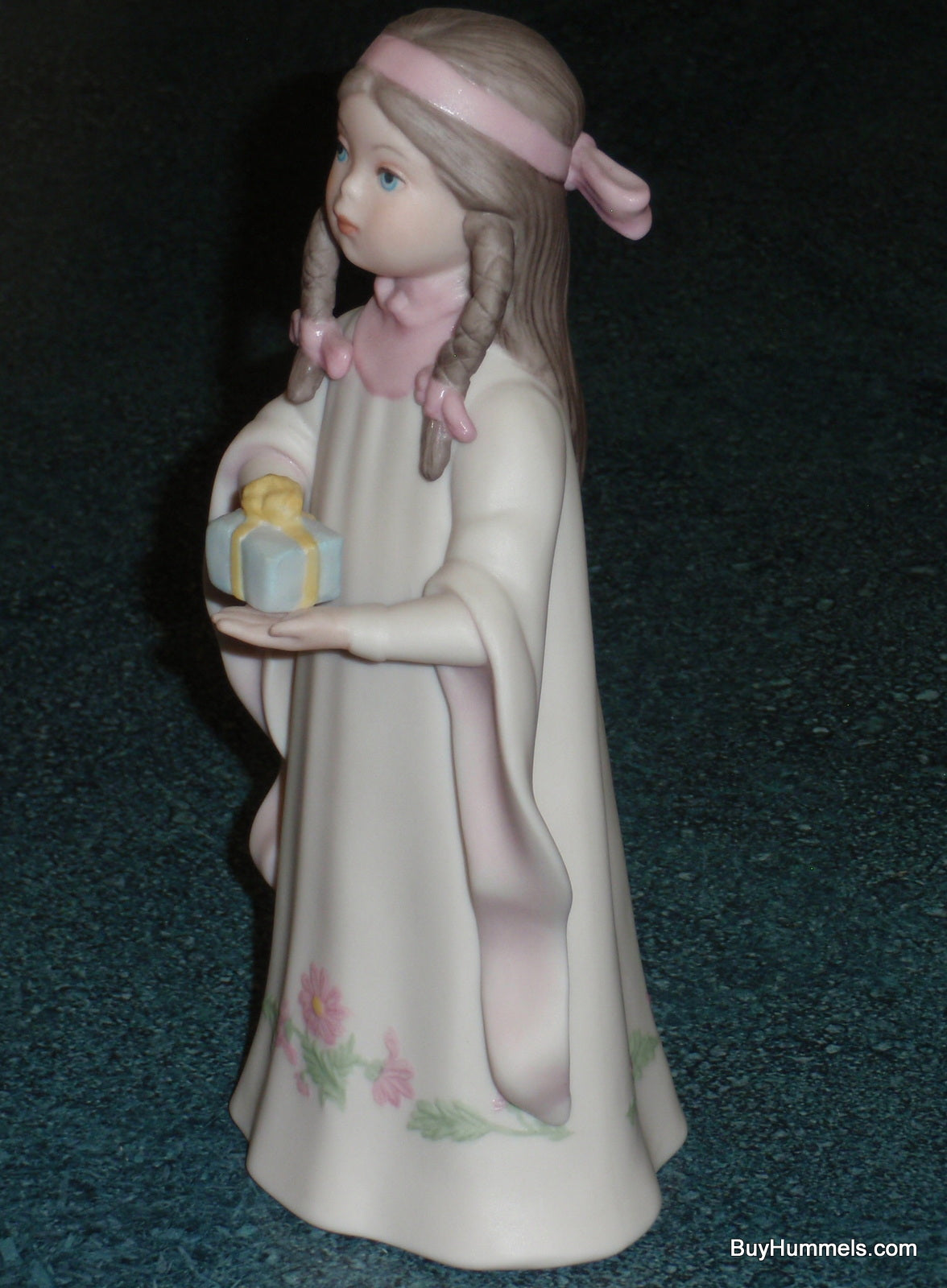 LASZLO ISPANKY PRECIOUS GIFT FIGURINE LITTLE GIRL WITH PRESENT 8" GIFT!