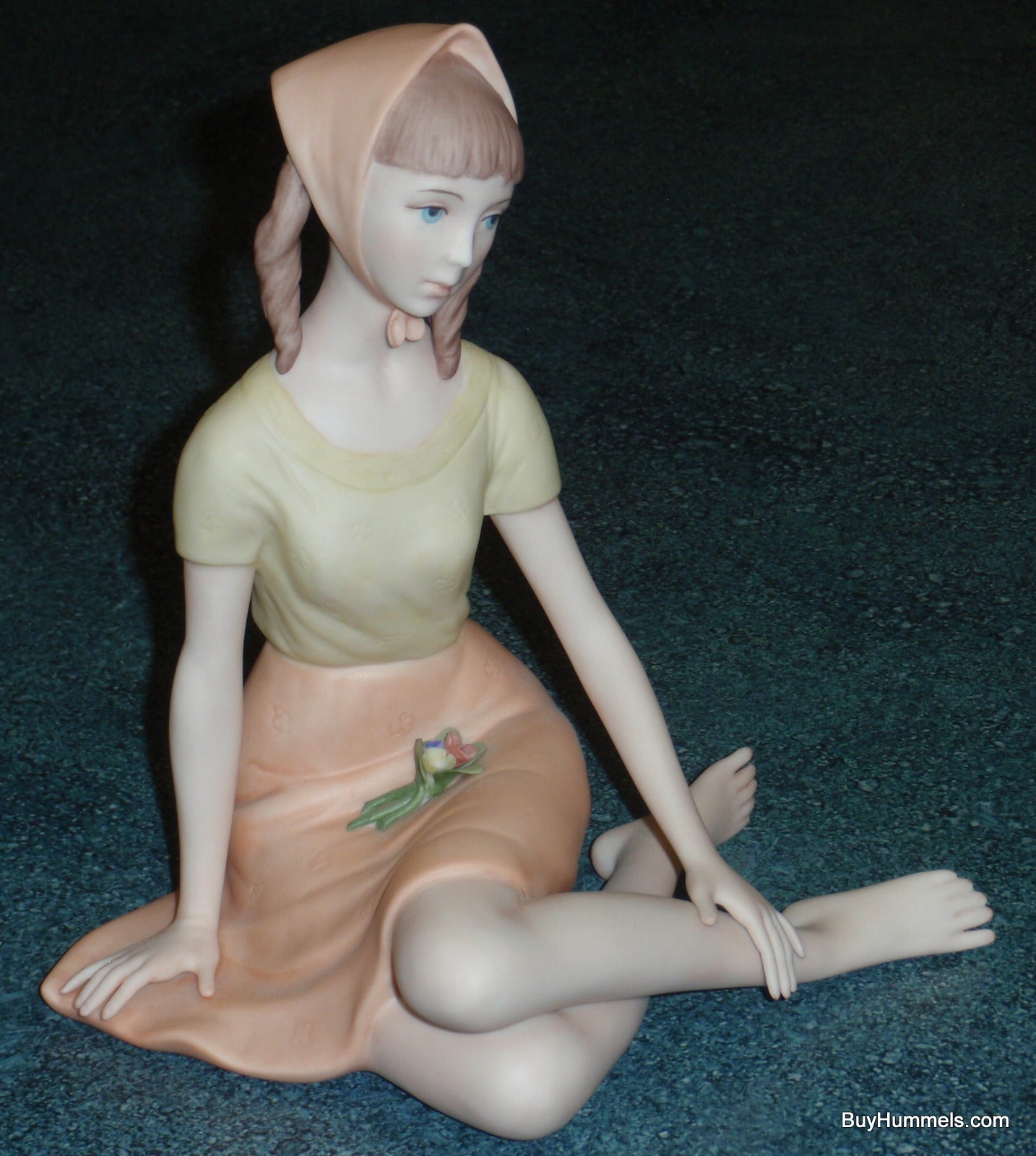 Laszio Ispanky Repose Girl In Orange Dress Collectible Figurine - CHRISTMAS GIFT