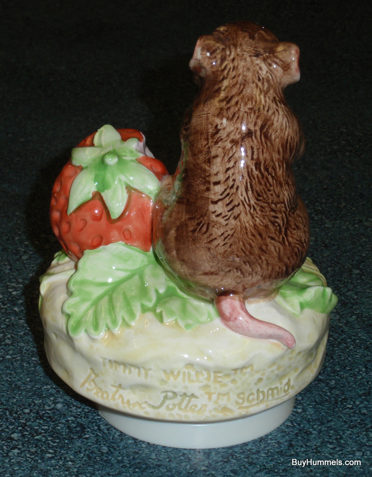 1982 Beatrix Potter "Timmy Willie" Music Box Figurine - Rotates And Plays "It's a Small World"